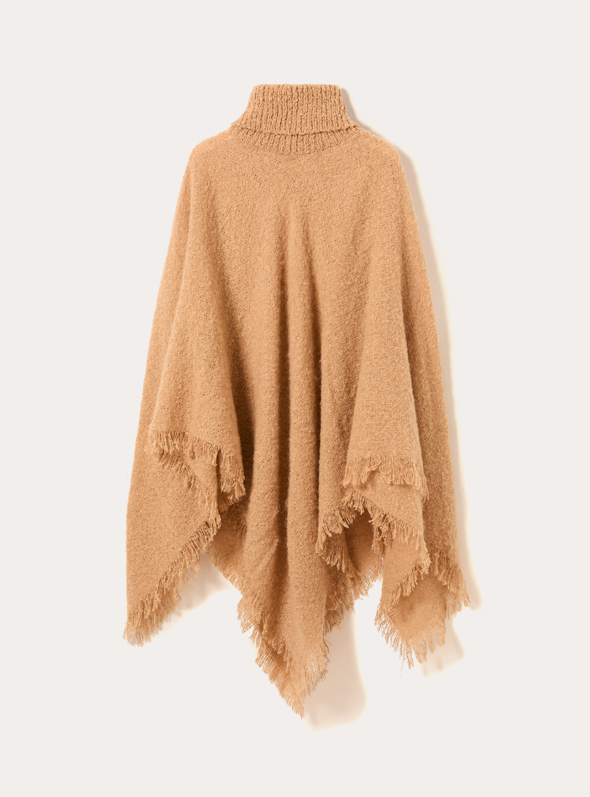 Soft touch high neck poncho, MBG3 BEIGE MEL LIGHT