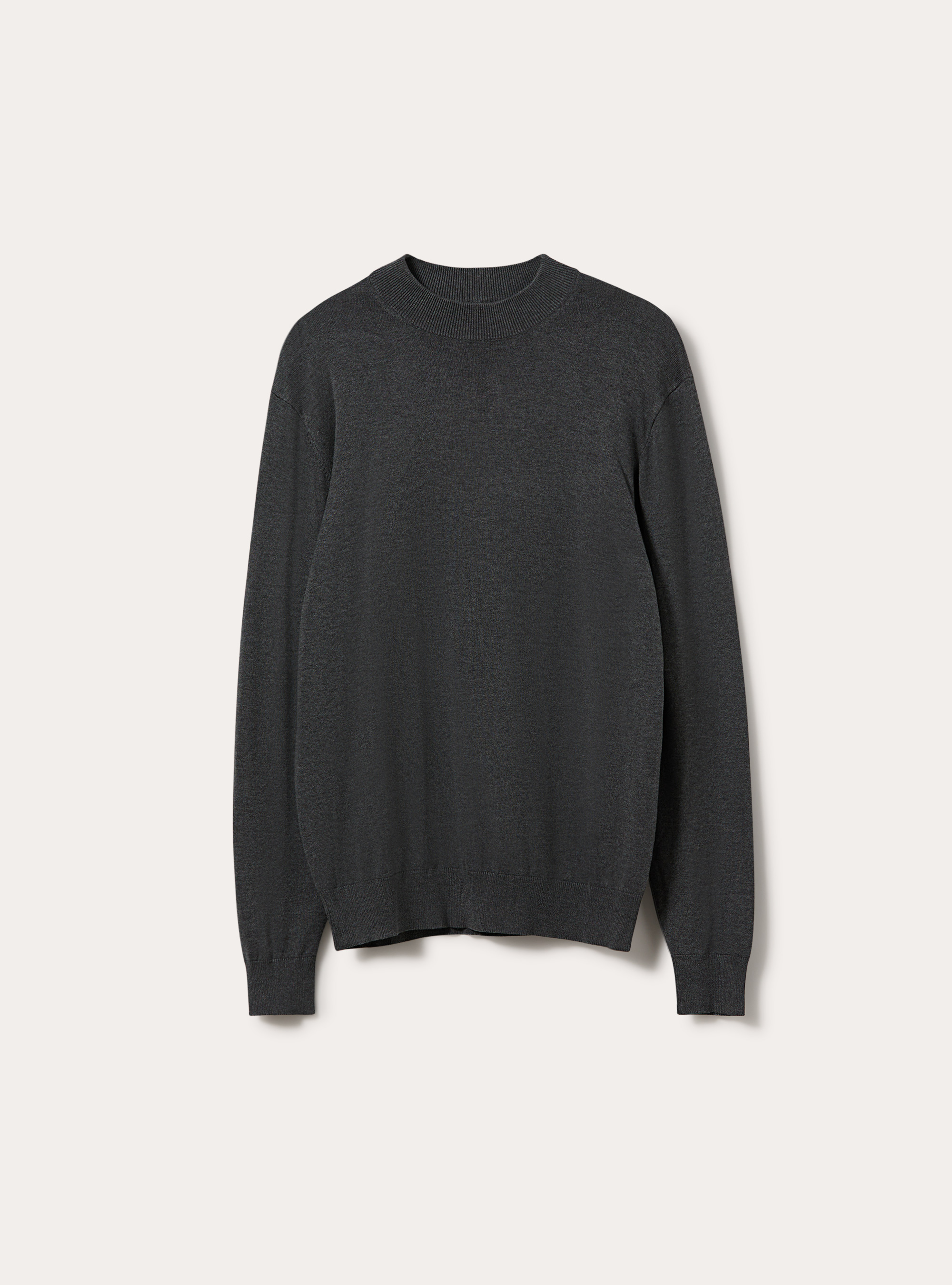 Maglia mezzocollo rasata, MGY1 GREY MEL DARK