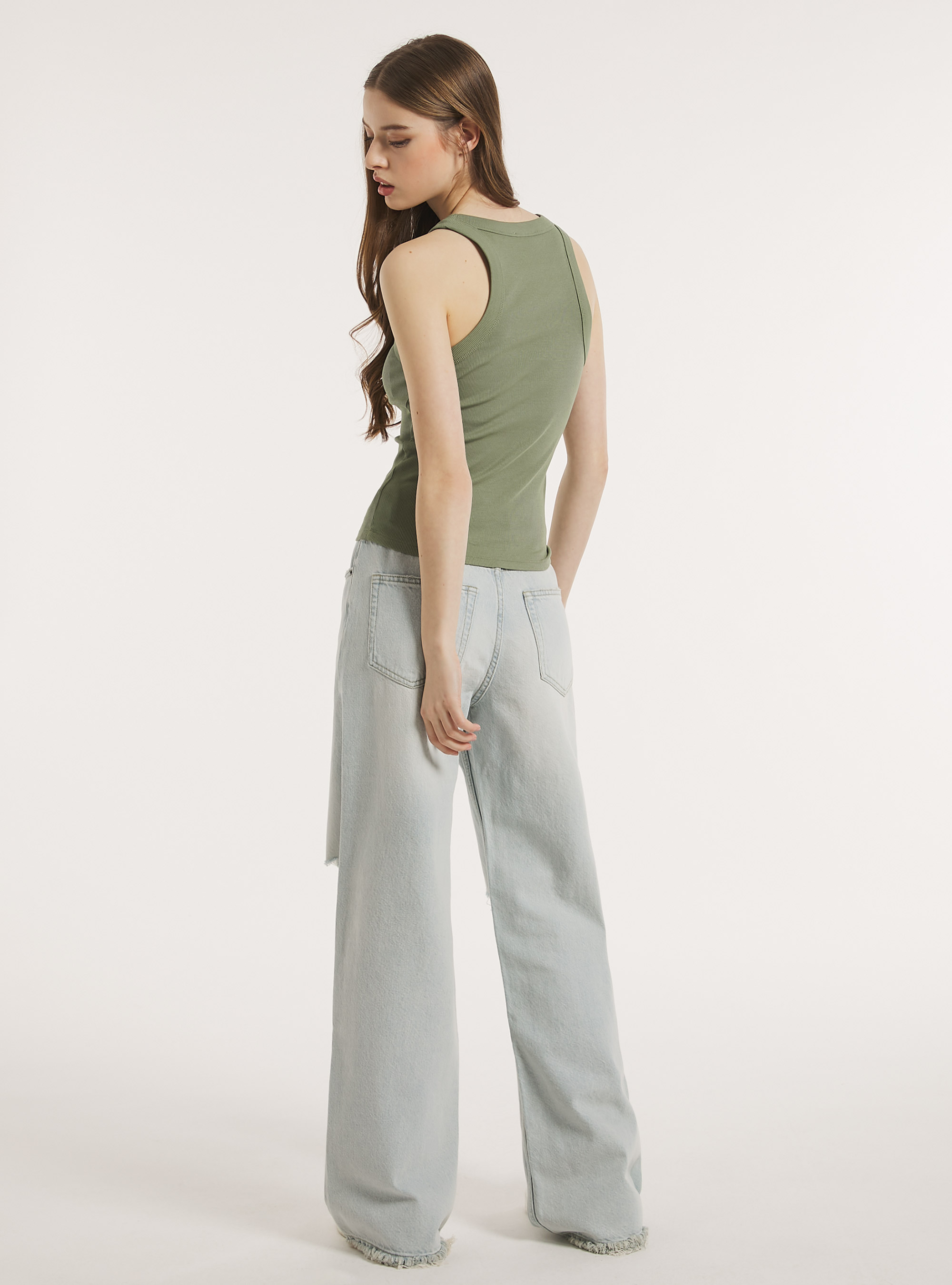 Ribbed cotton tank top, KY3 KAKY LIGHT