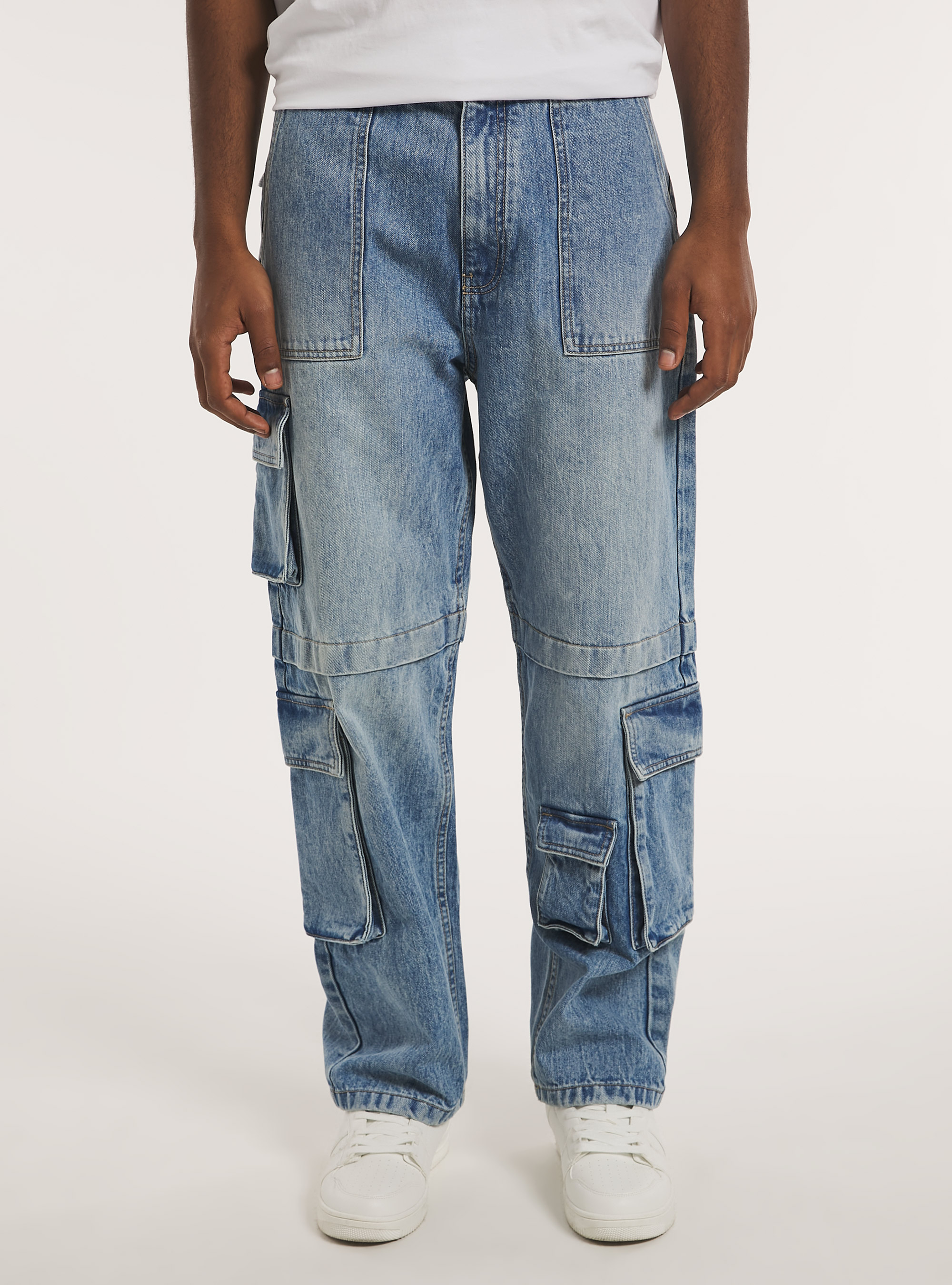 Relaxed fit cargo jeans, D006 AZURE