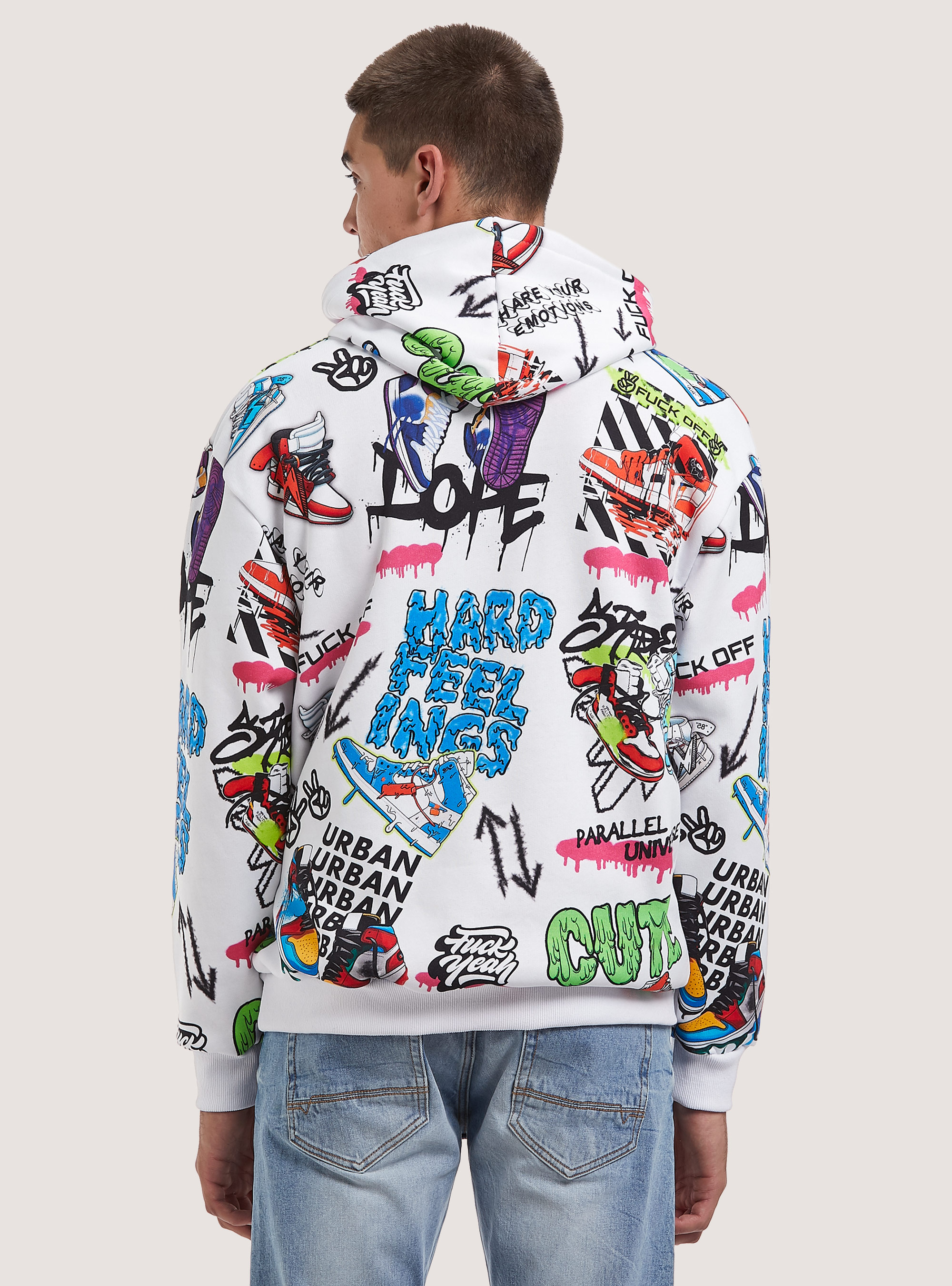 Sudadera con estampado integral de la colección Smile, WH2 WHITE