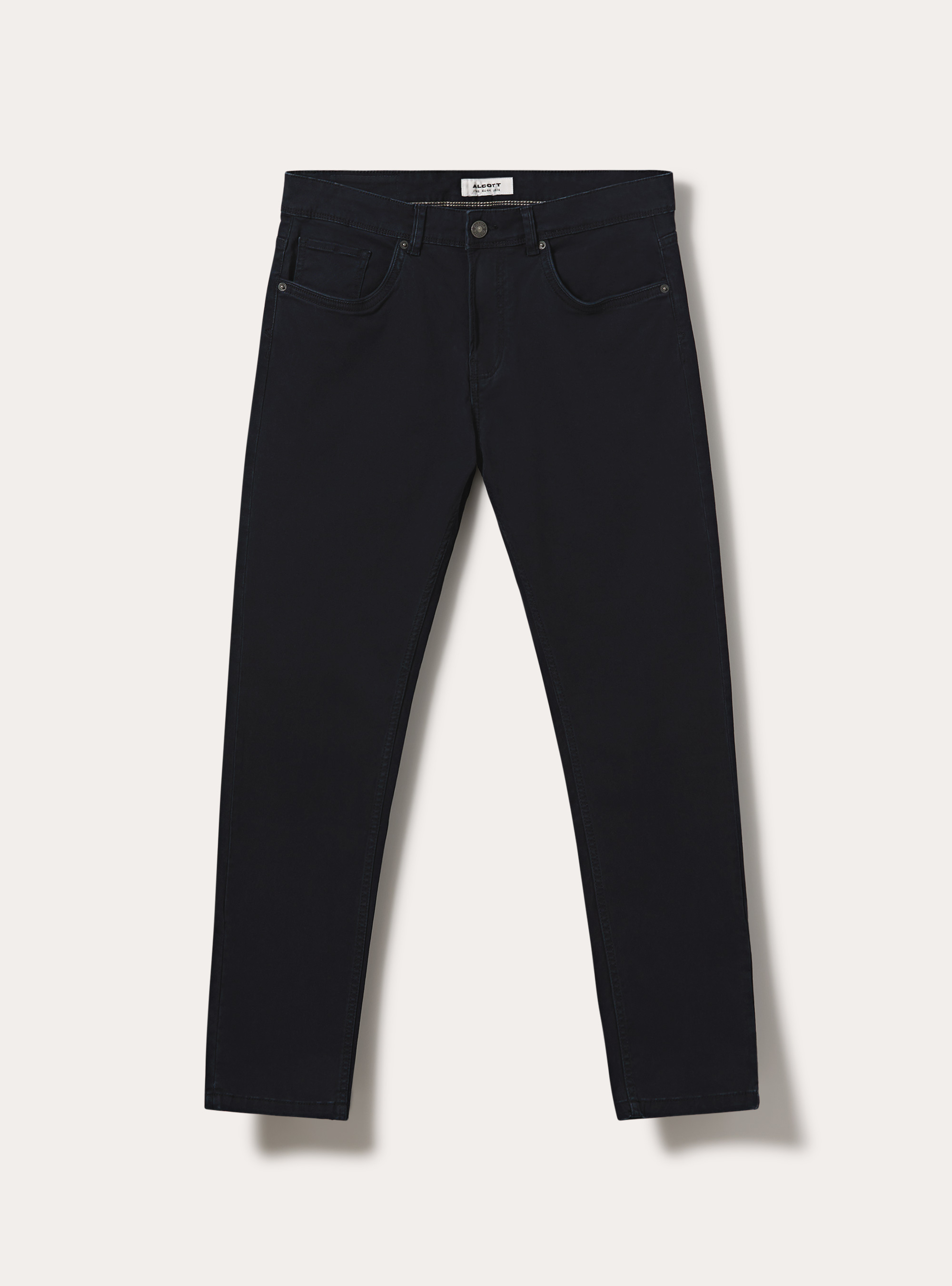 Pantaloni 5 tasche in twill, NA1 NAVY DARK