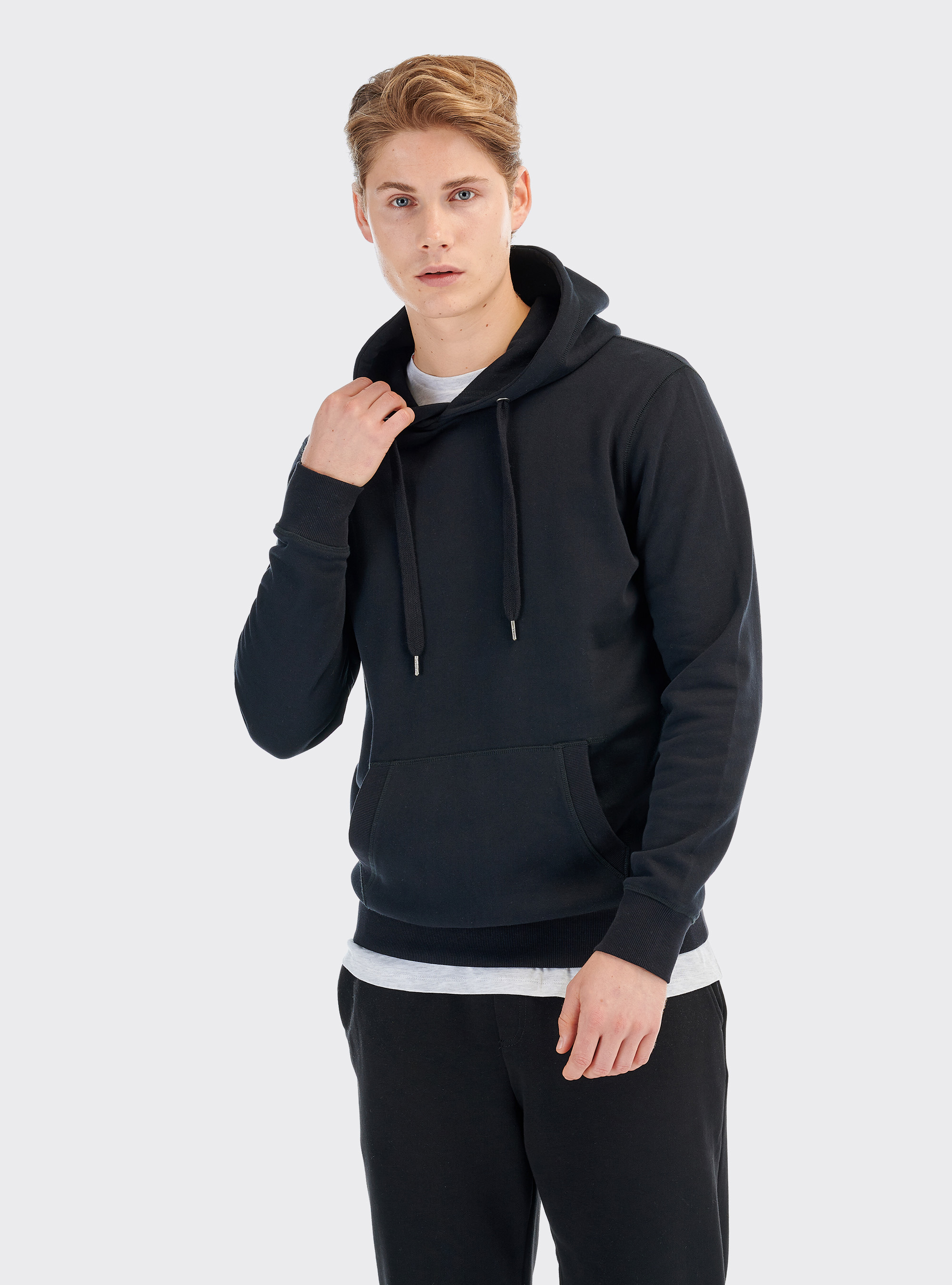 Sweat à capuche basique, C101 BLACK