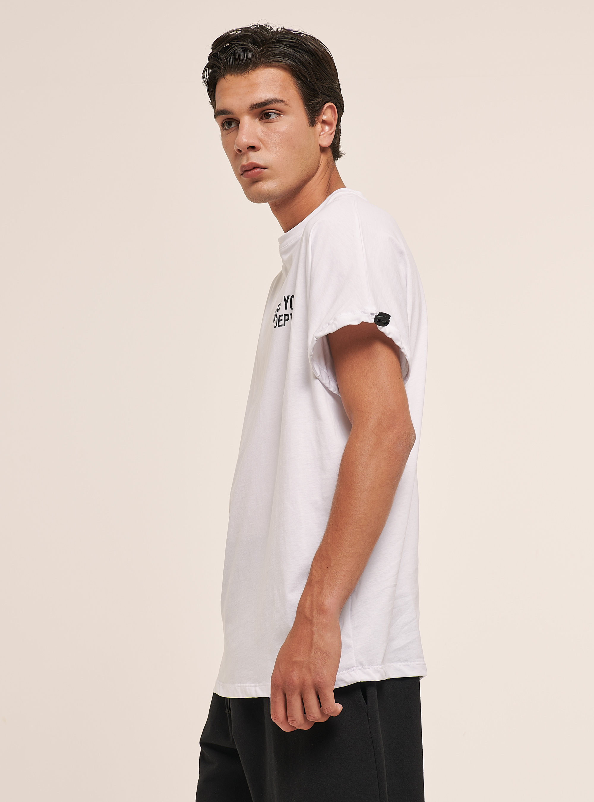 Cotton T-shirt with print, WHITE