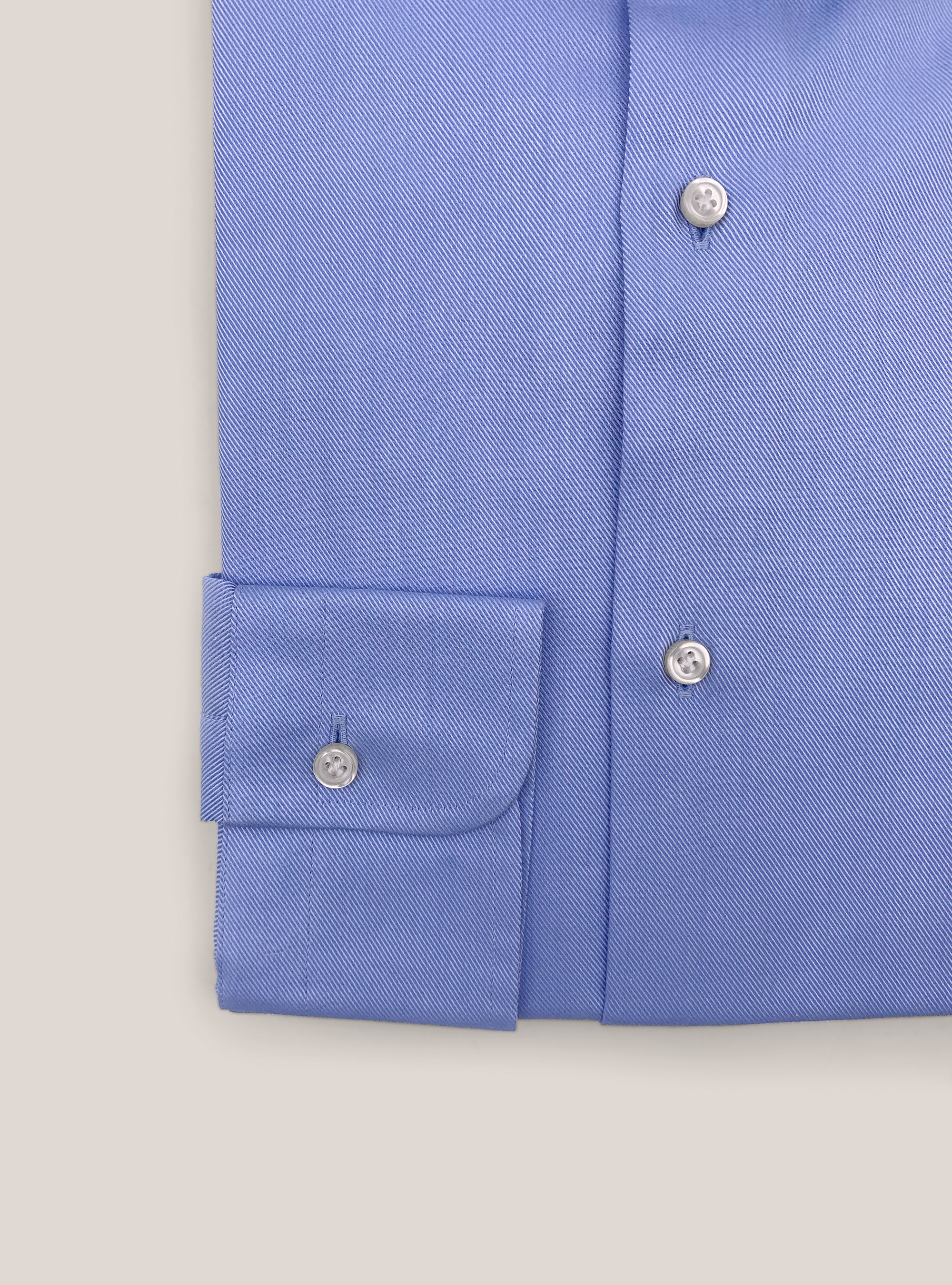Camicia twill con collo semiaperto, AZURE