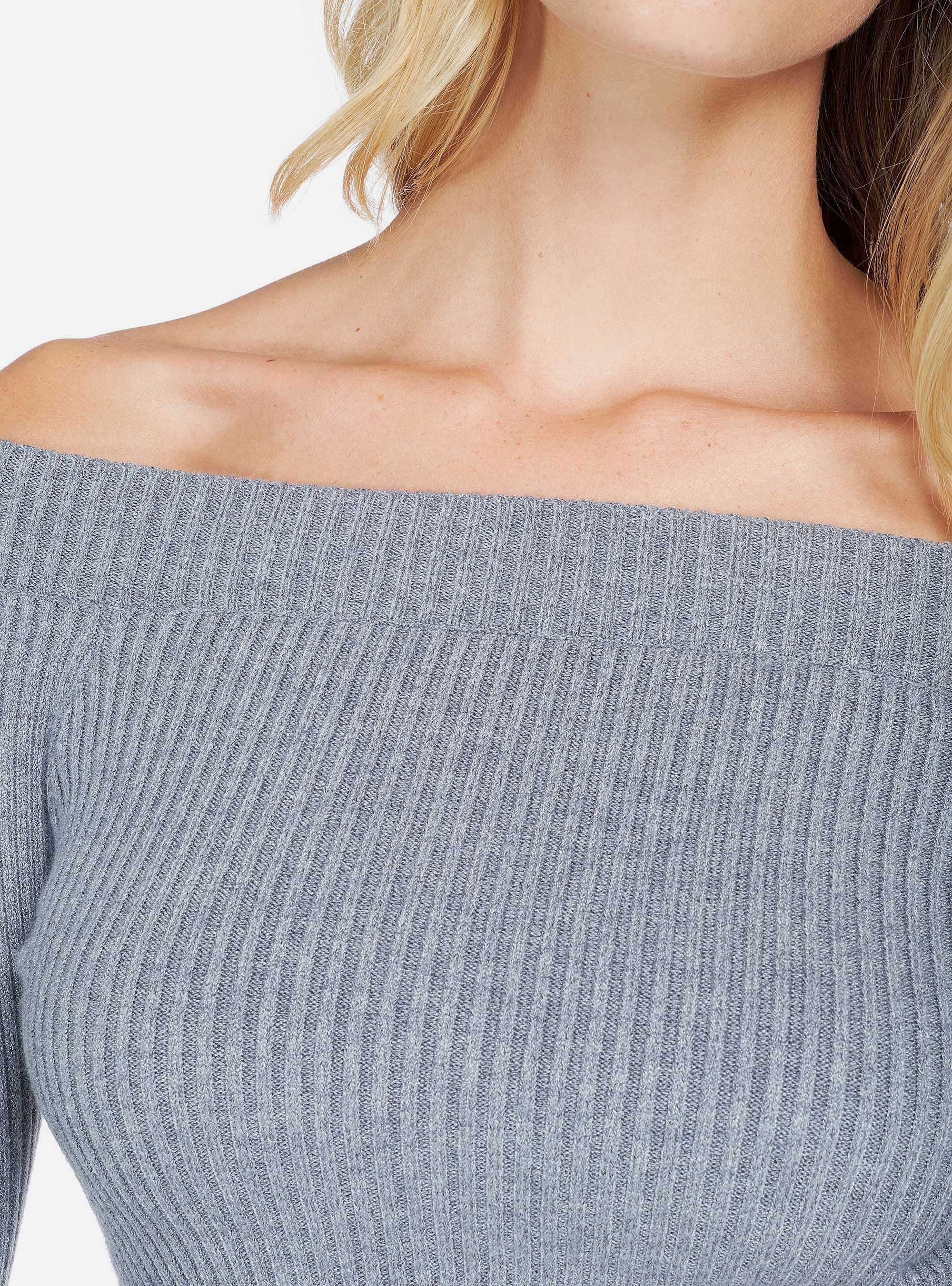 Pull à col carré, C143 LIGHT GREY M