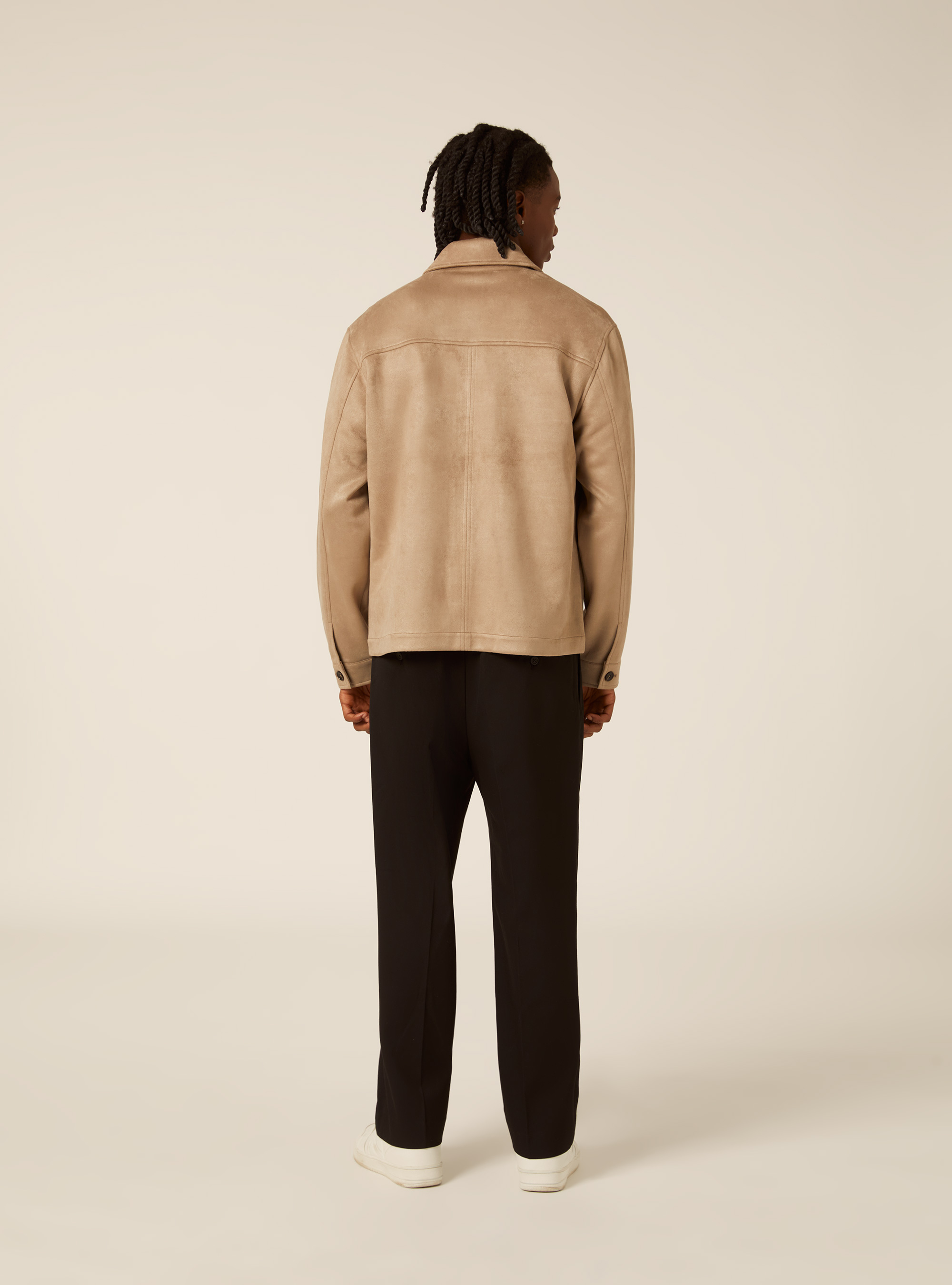 Hemdjacke in wildlederoptik mit pattentaschen, SA2 SAND MEDIUM
