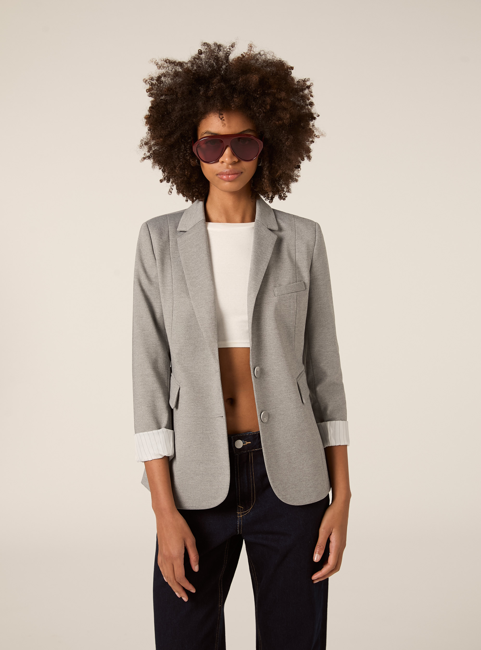 Jersey blazer, MGY1 GREY MEL DARK