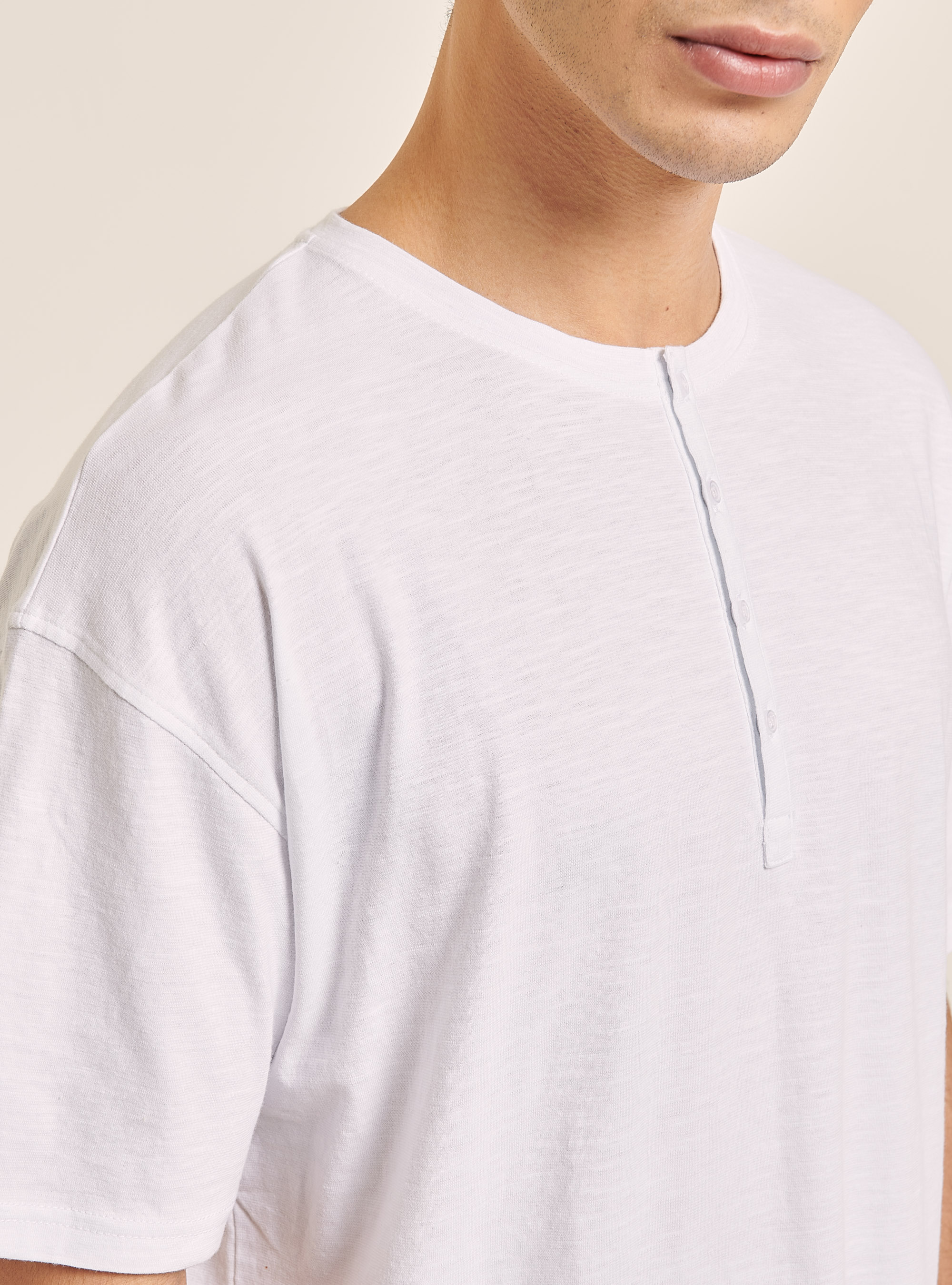 Camiseta serafina con mezcla de lino, BLANCO