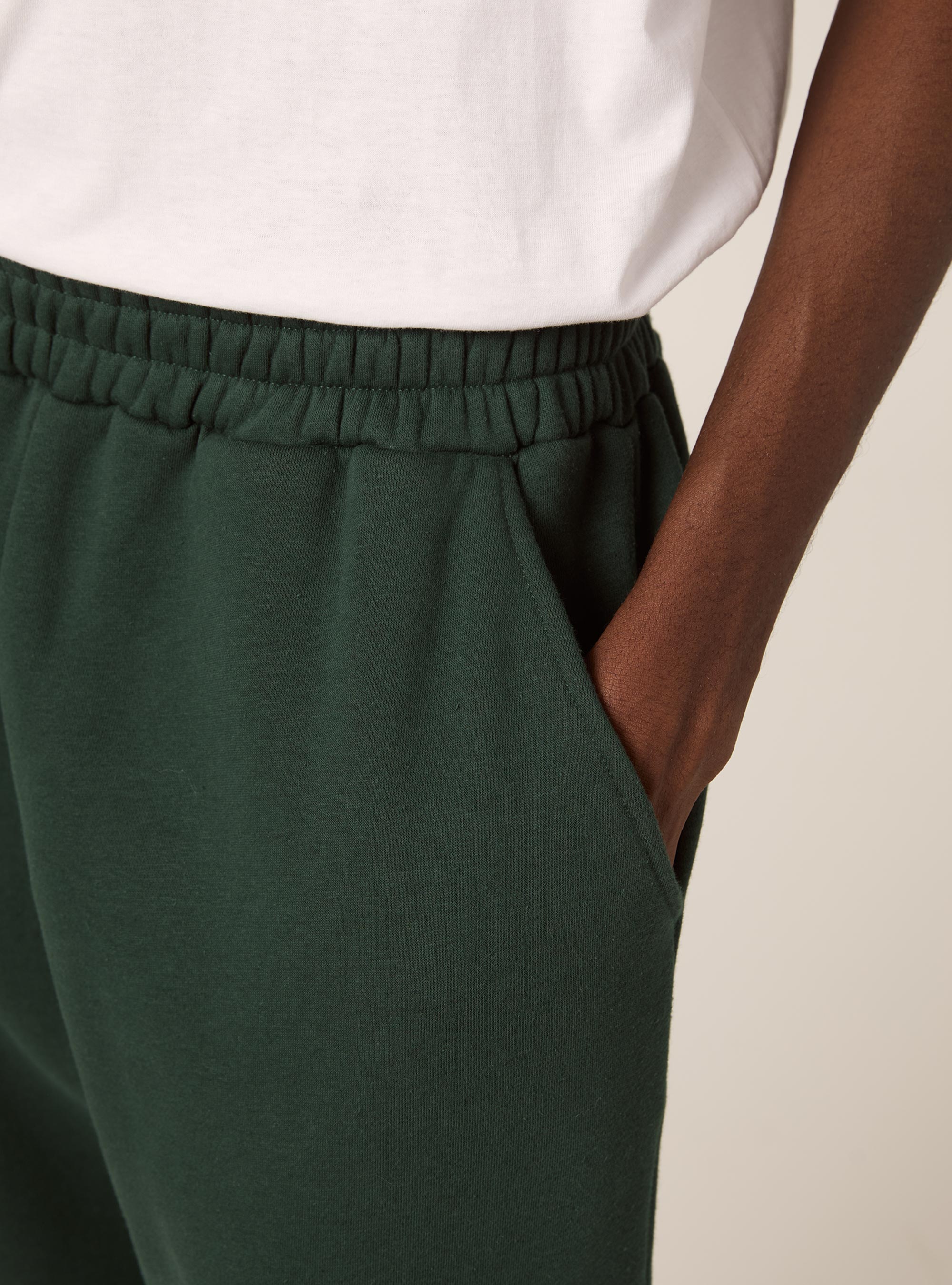 Loose fit fleece trousers, GN1 GREEN DARK