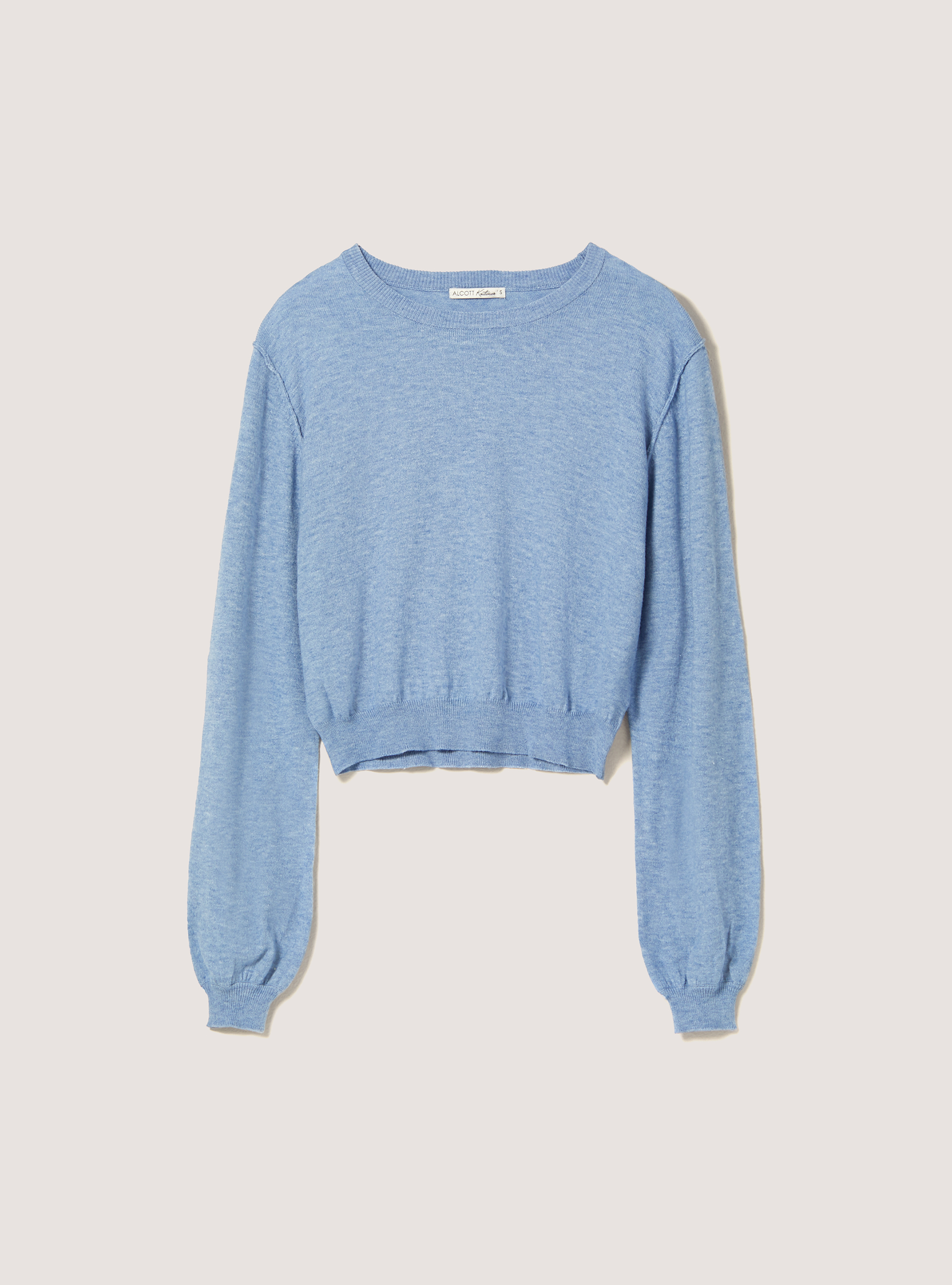 Pull court &agrave; manches bouffantes, C0301 AZZURRO MEL