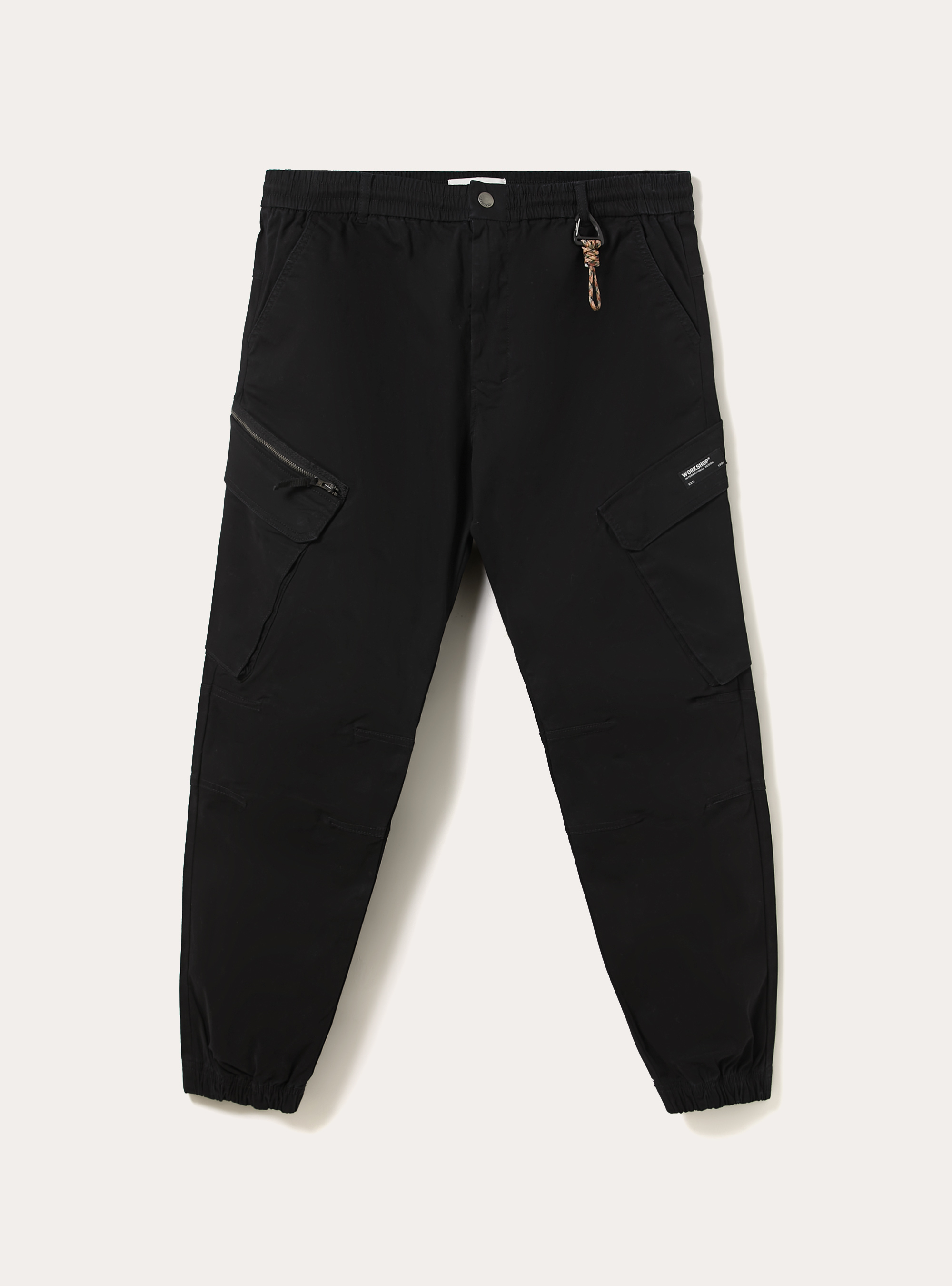 Pantalones cargo de sarga, BK1 BLACK