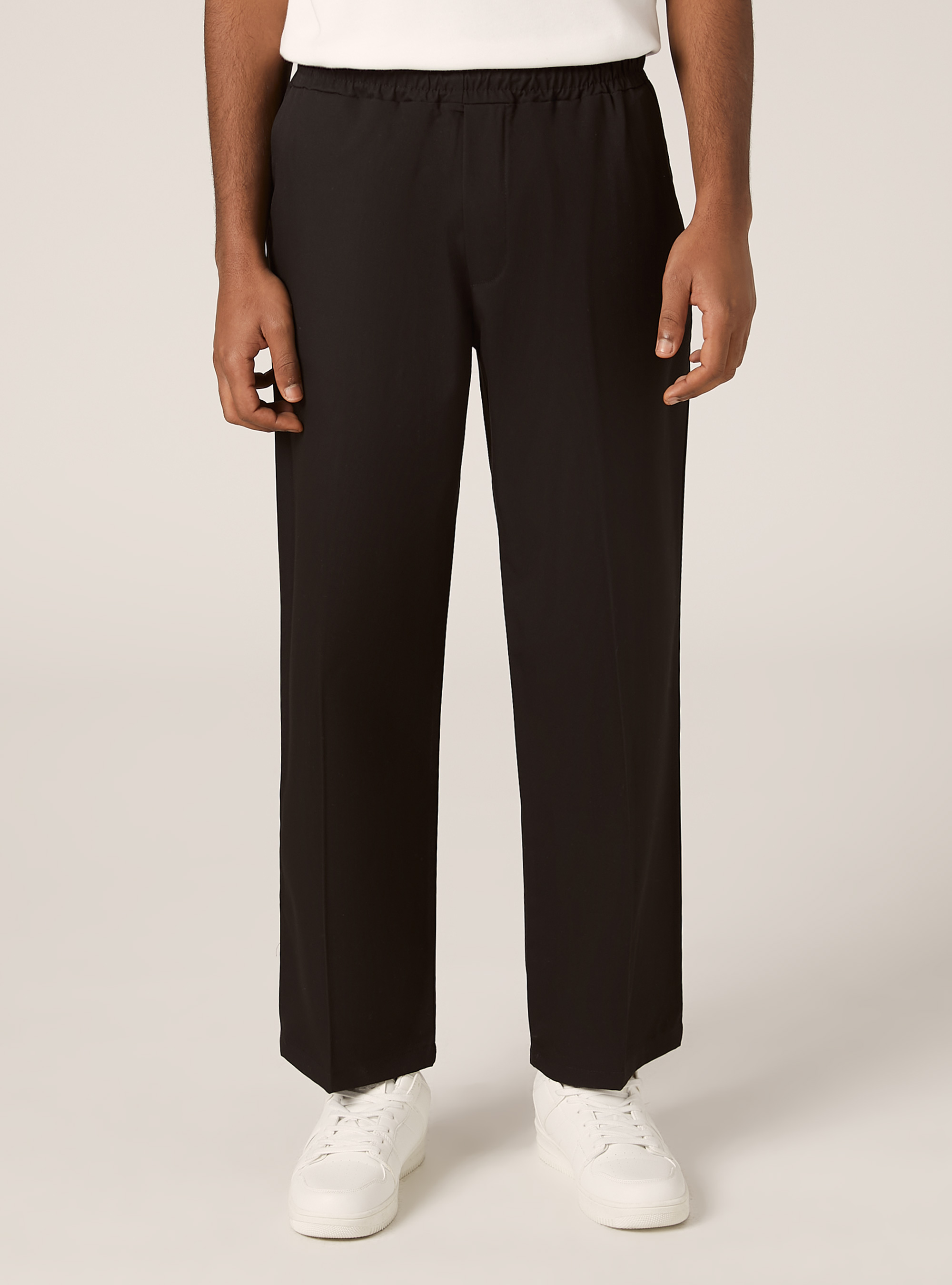 Loose fit soft trousers, BK1 BLACK