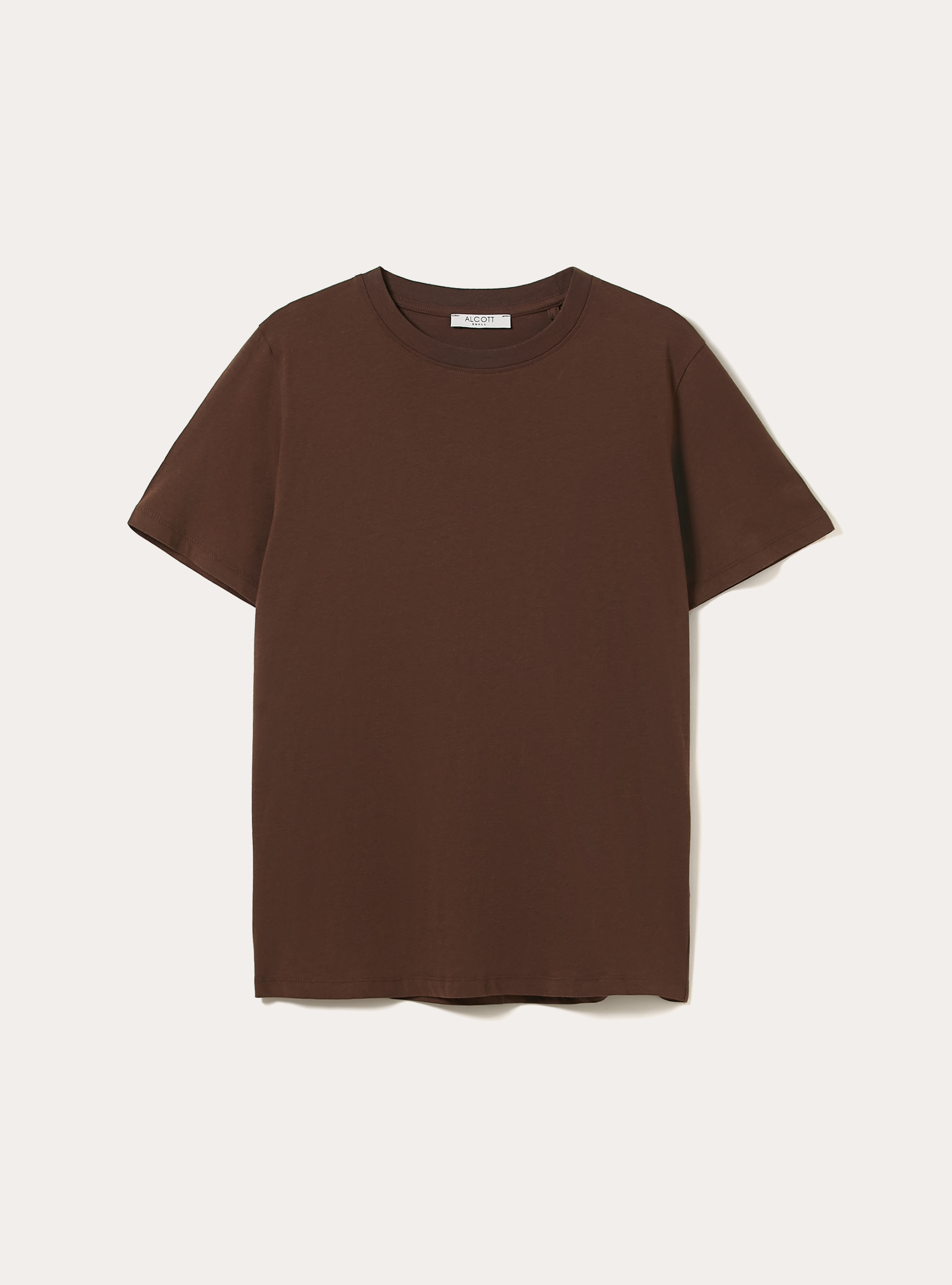 Cotton crew neck T-shirt, BR2 BROWN MEDIUM