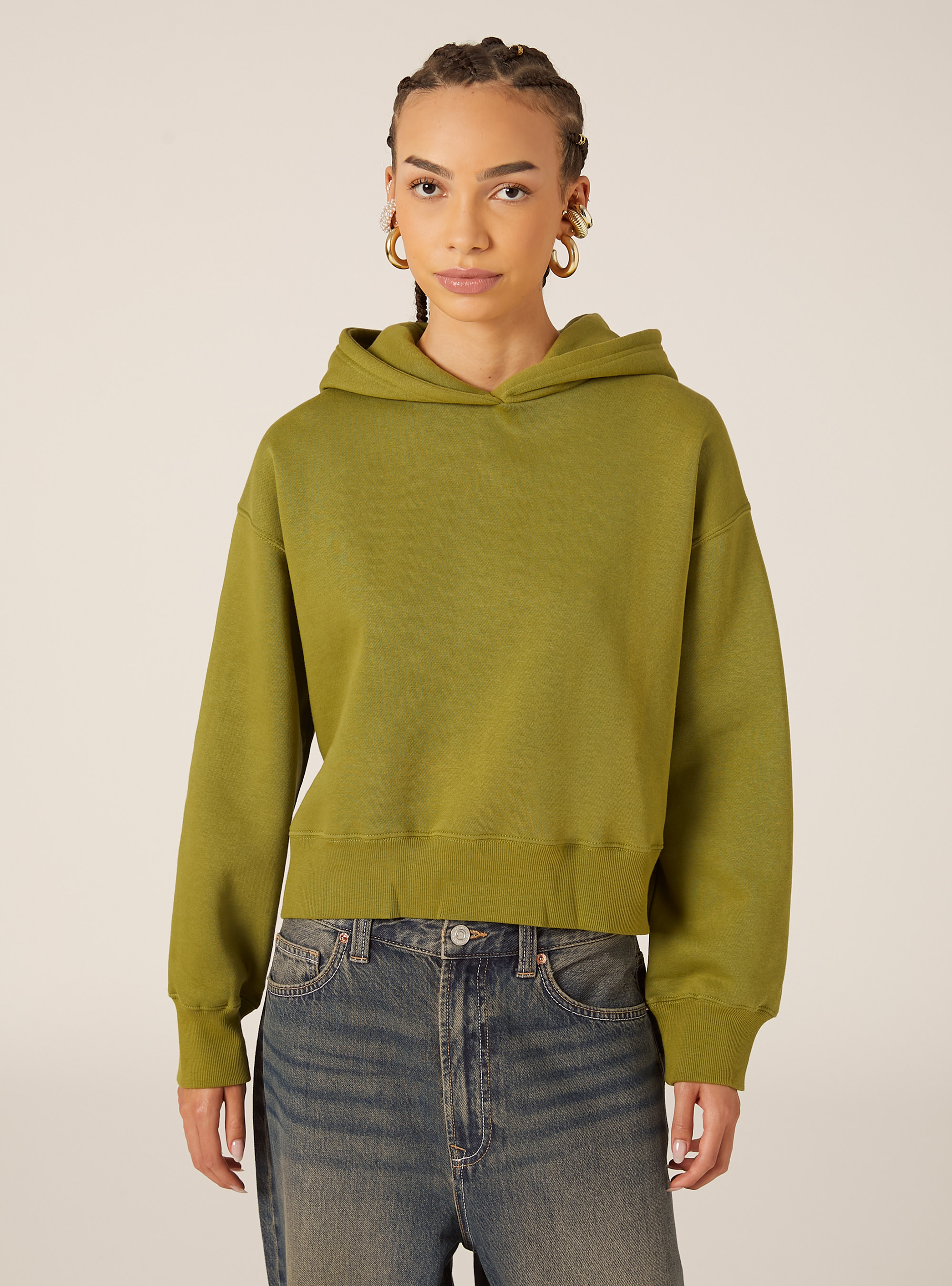 Sweat à capuche coupe boxy, GN2 GREEN MEDIUM