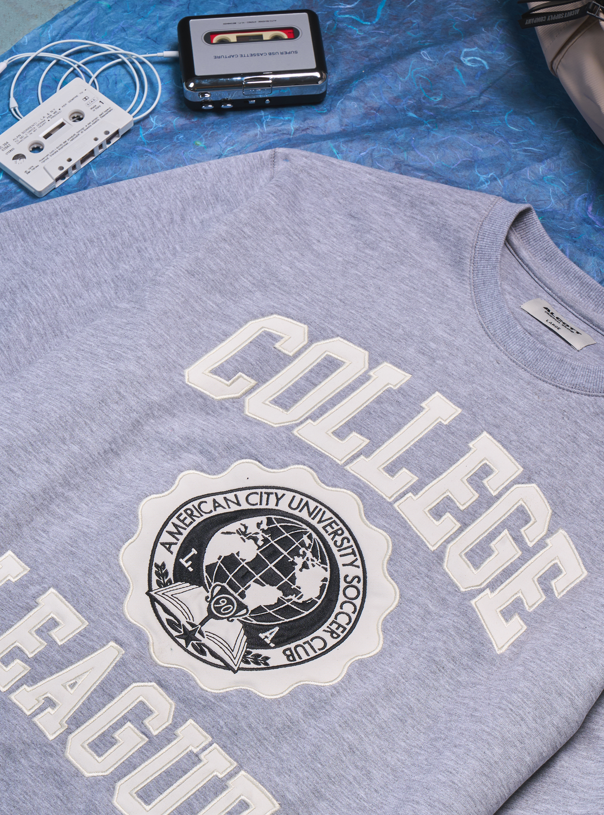 Sudadera con parche universitario, MGY2 GREY MEL MEDIUM