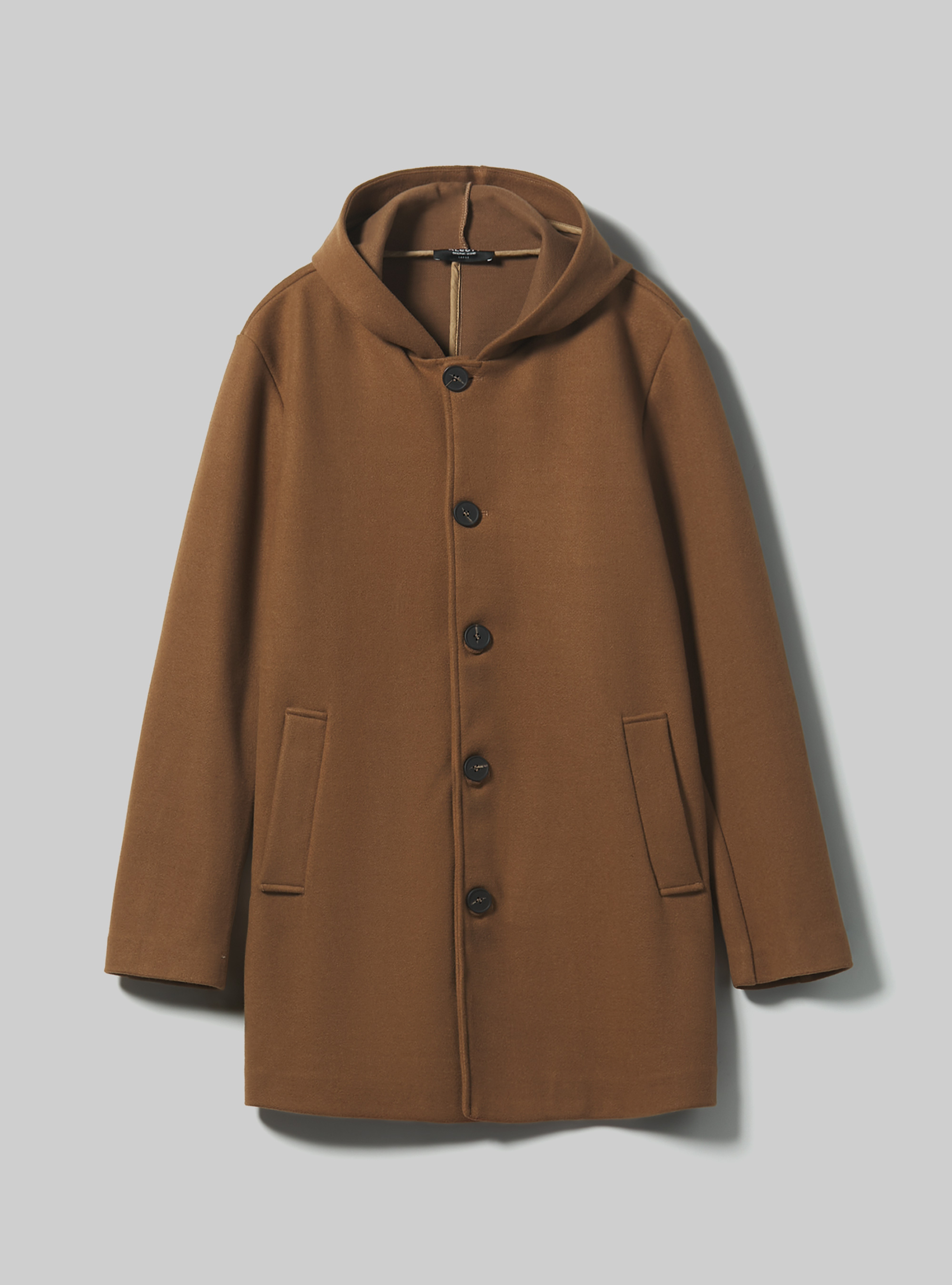 Hooded fabric coat, TB2 TOBACCO MEDIUM
