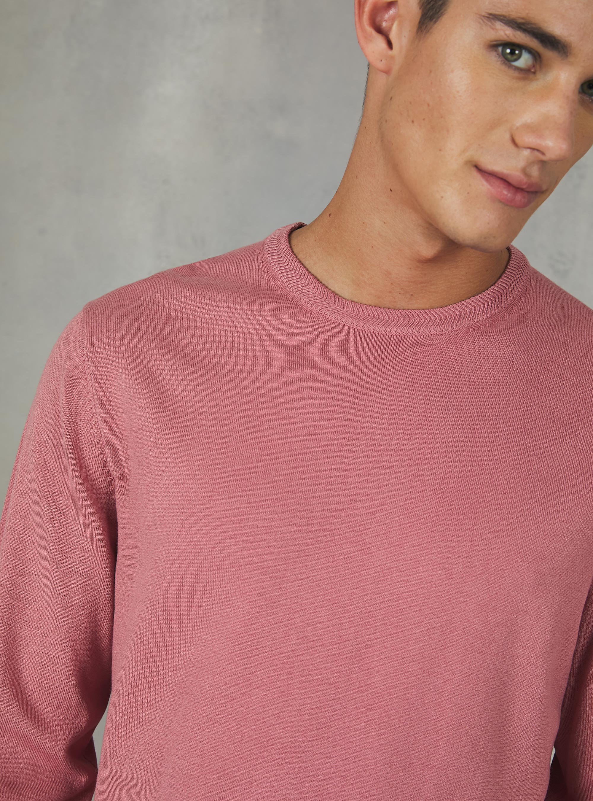 Pull &agrave; col ras du cou en viscose durable Ecovero, PK2 PINK MEDIUM