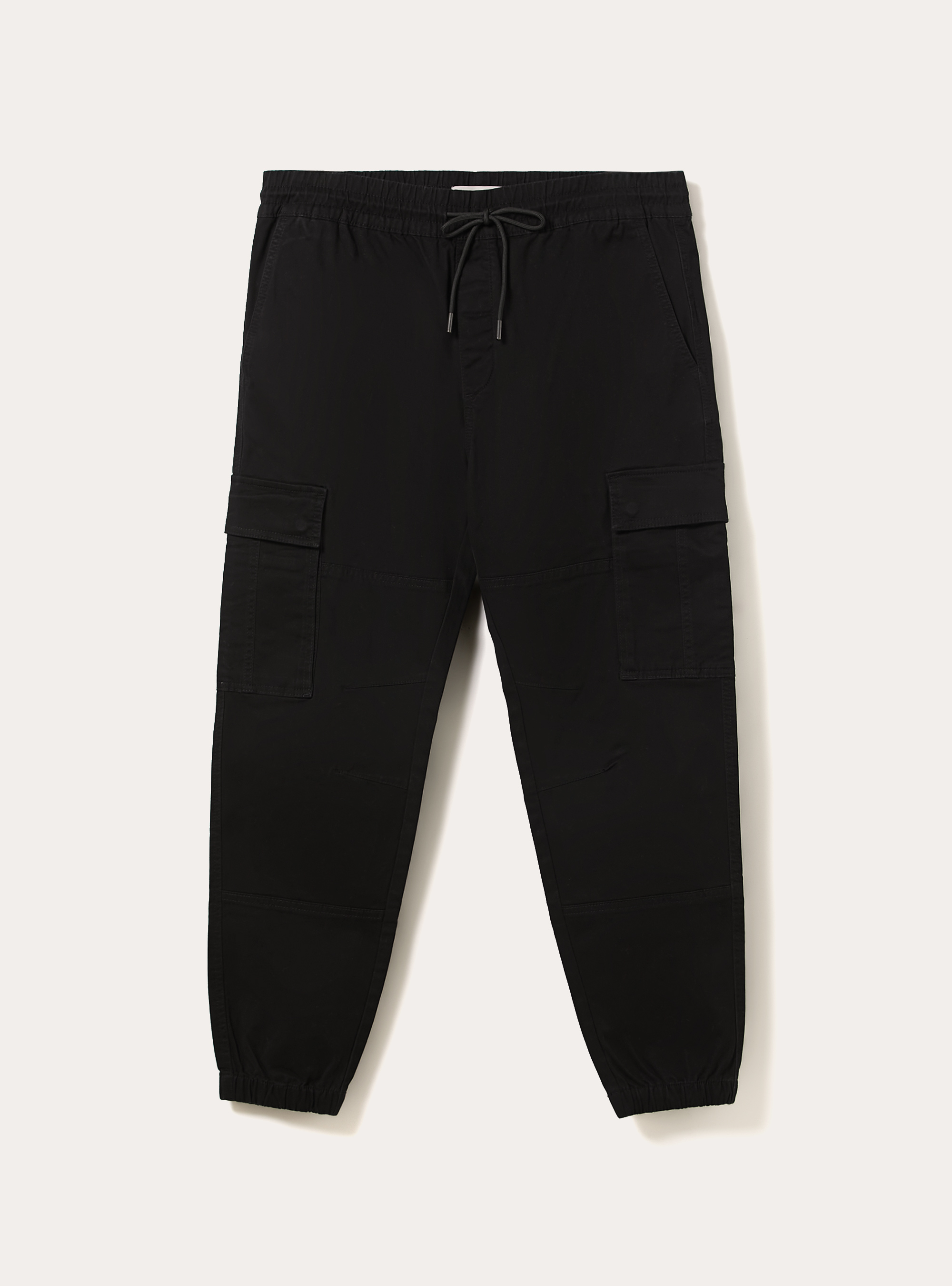 Jogger in twill stretch con tasconi, BK1 BLACK