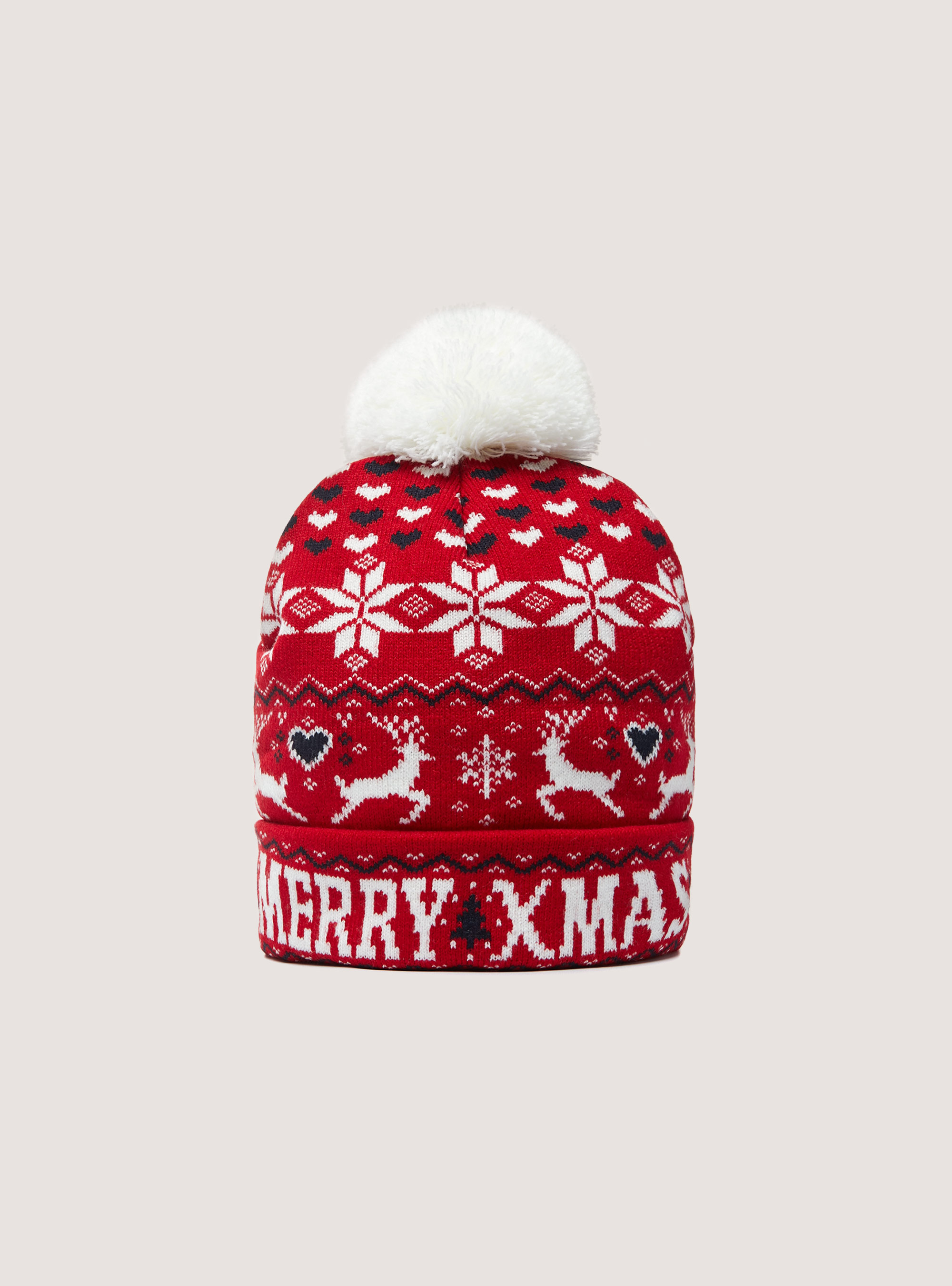 Cappello con pon pon Christmas Family Collection, RD2 RED MEDIUM