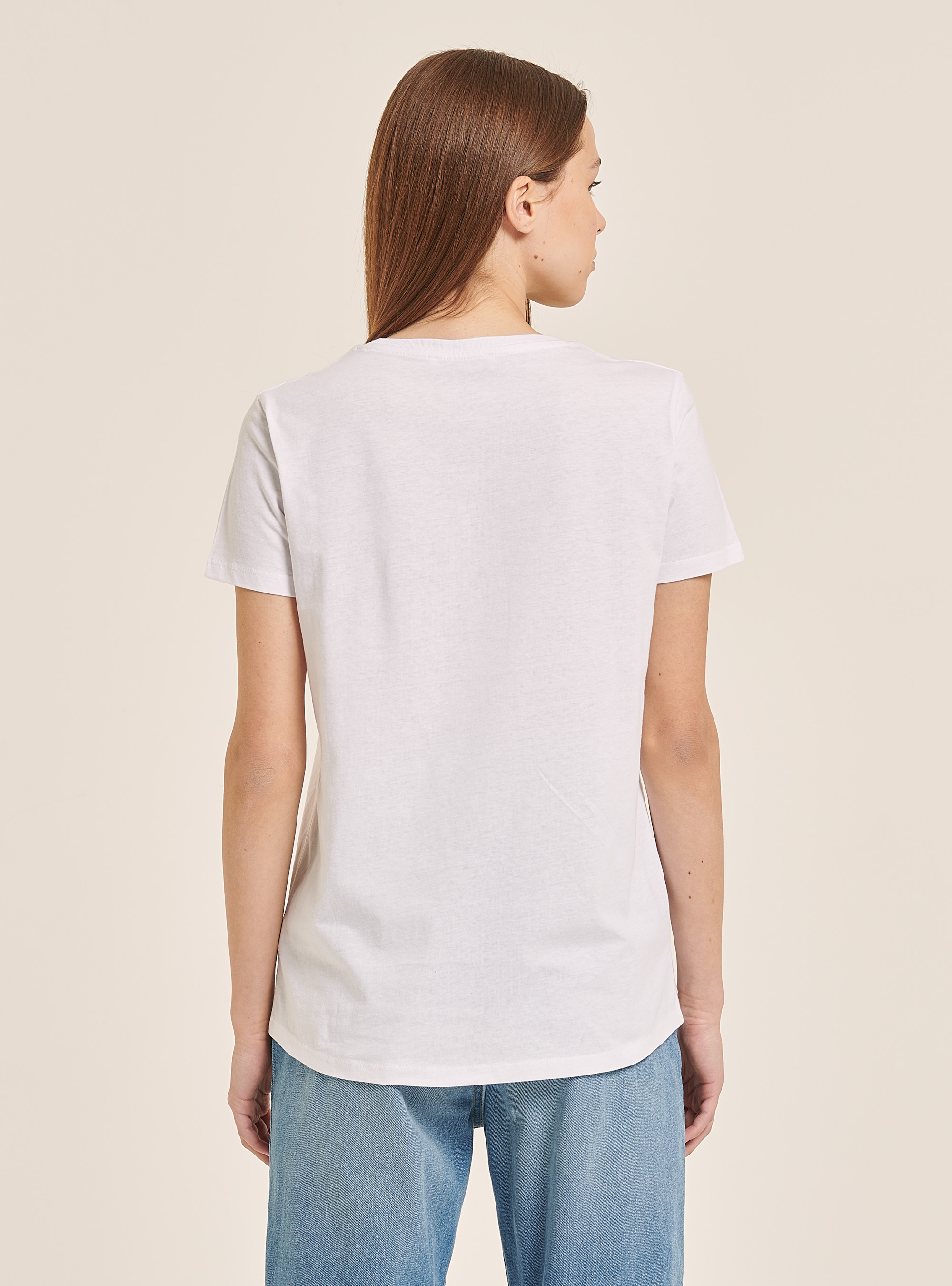 T-shirt coloré avec imprimé, C099 WHITE