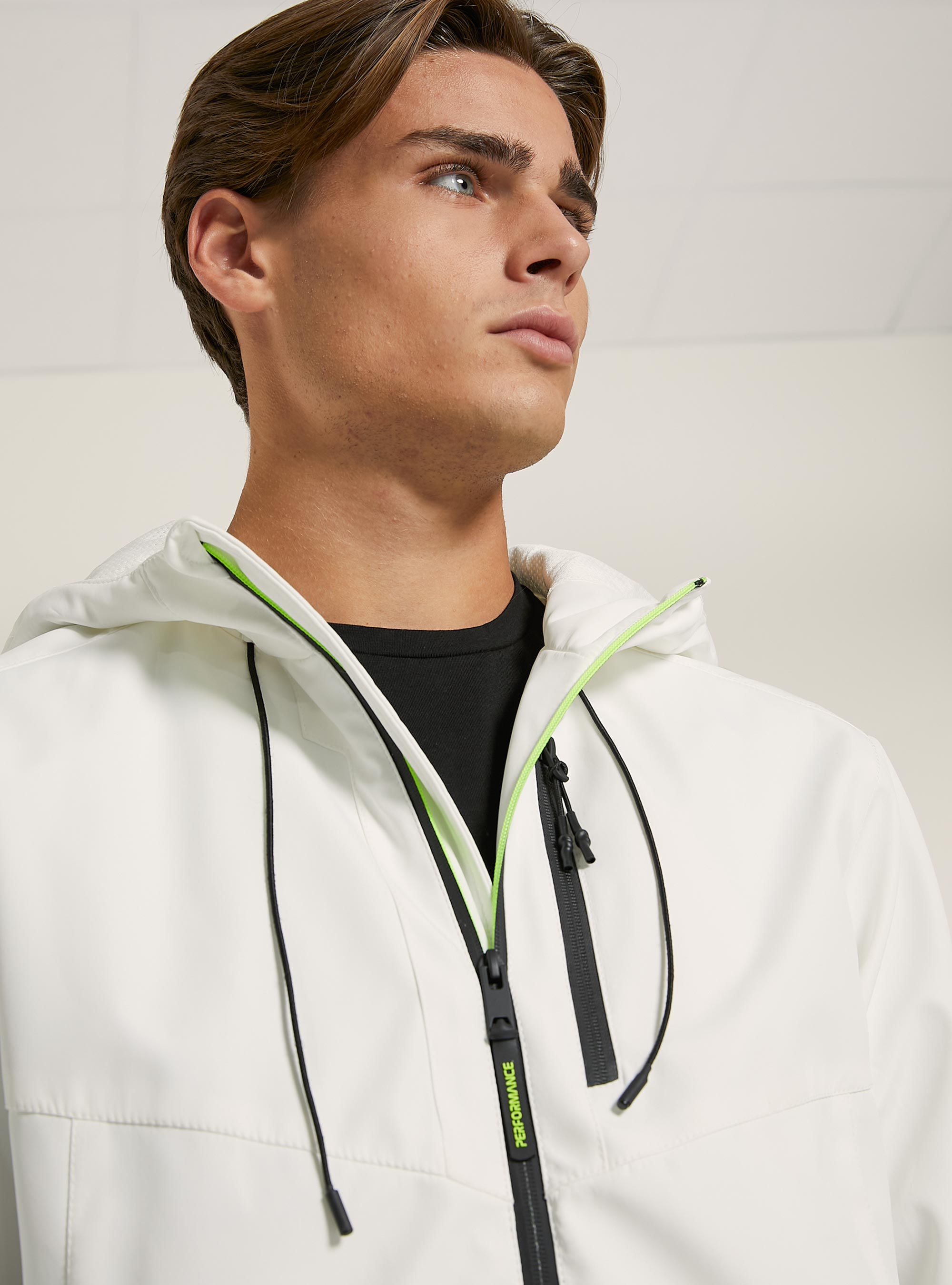 Windproof hooded bomber jacket, WH2 WHITE