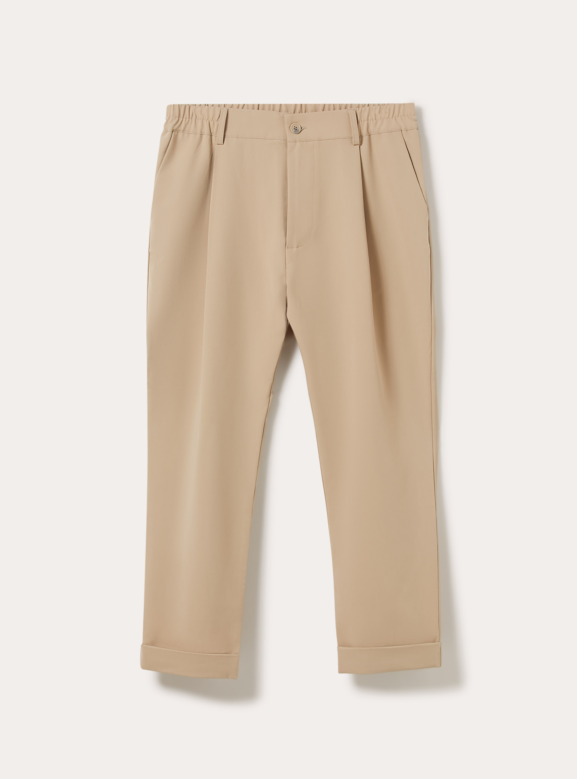 Pantalon carotte &agrave; pinces, BG2 BEIGE MEDIUM