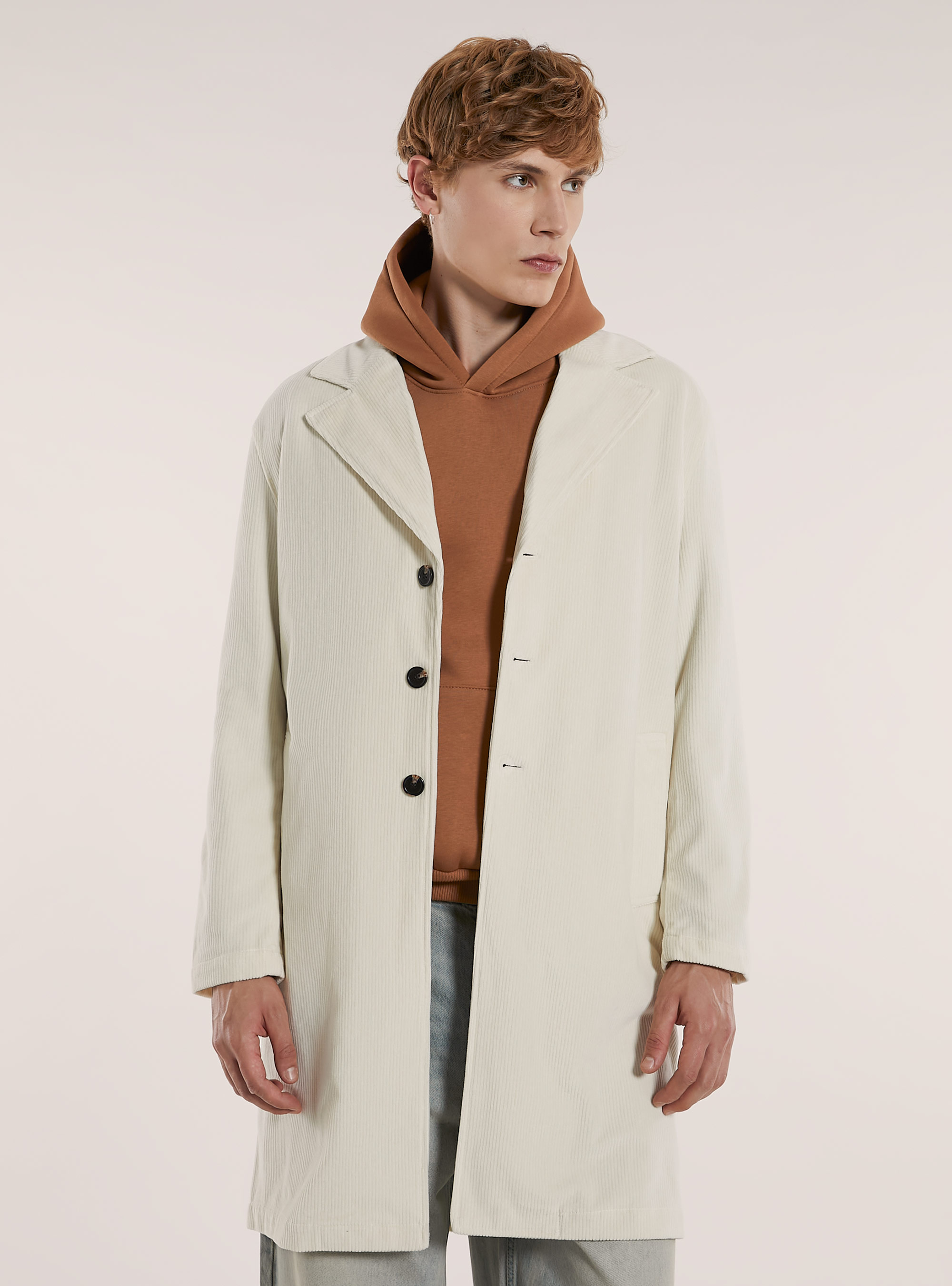 Unlined velvet coat, WH1 OFF WHITE
