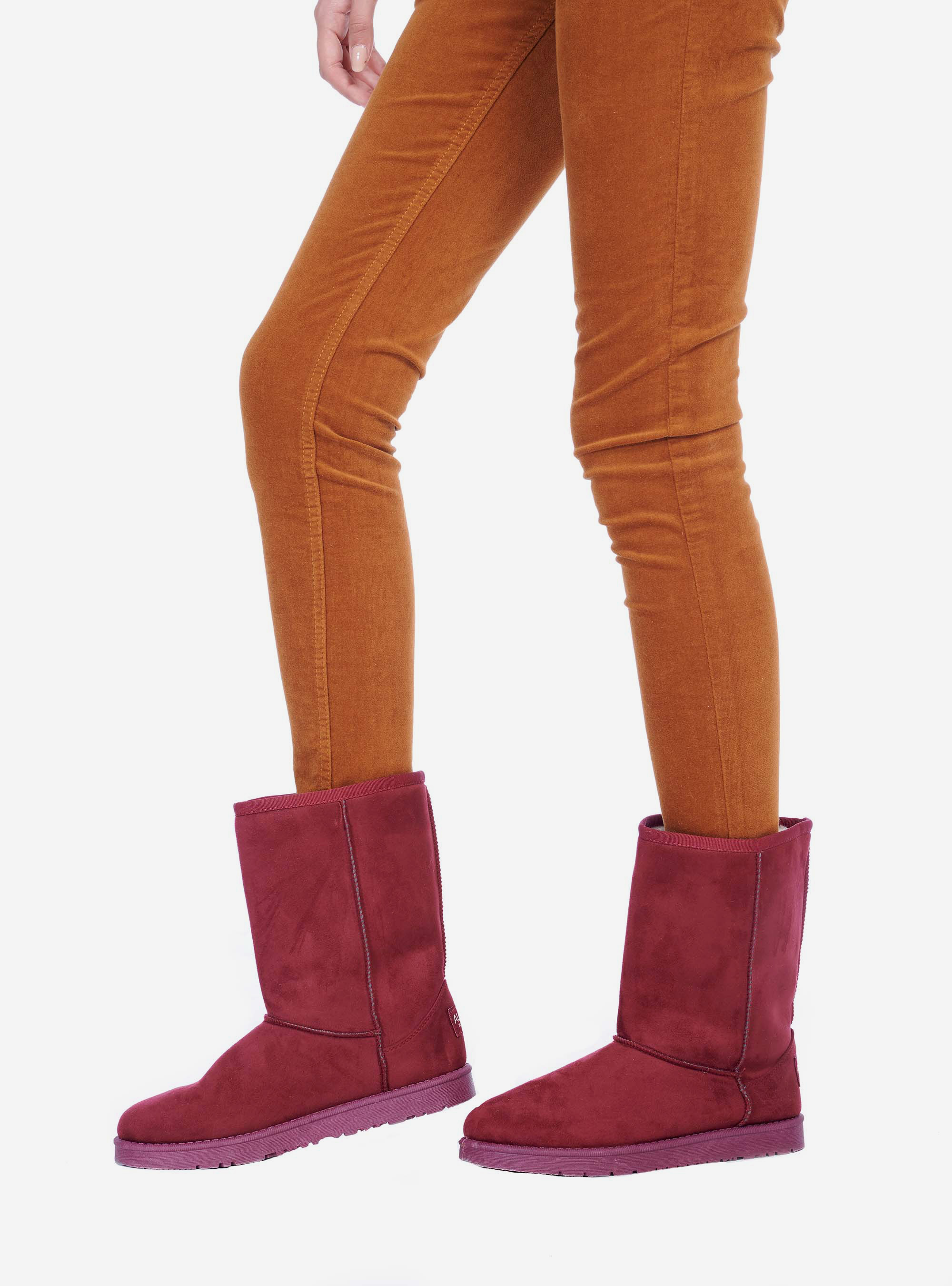 Bottines avec fausse fourrure intérieure, C341 RED