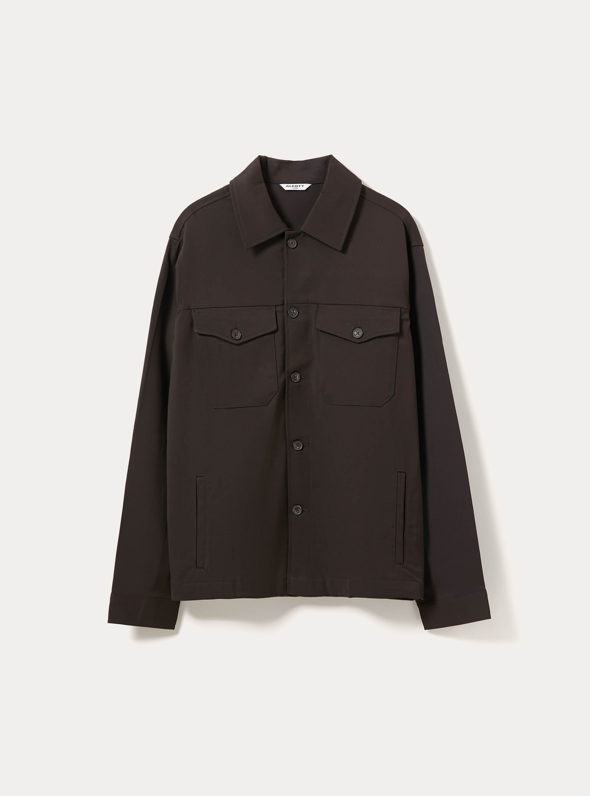 Shirt jacket with patch pockets, BR1 BROWN DARK