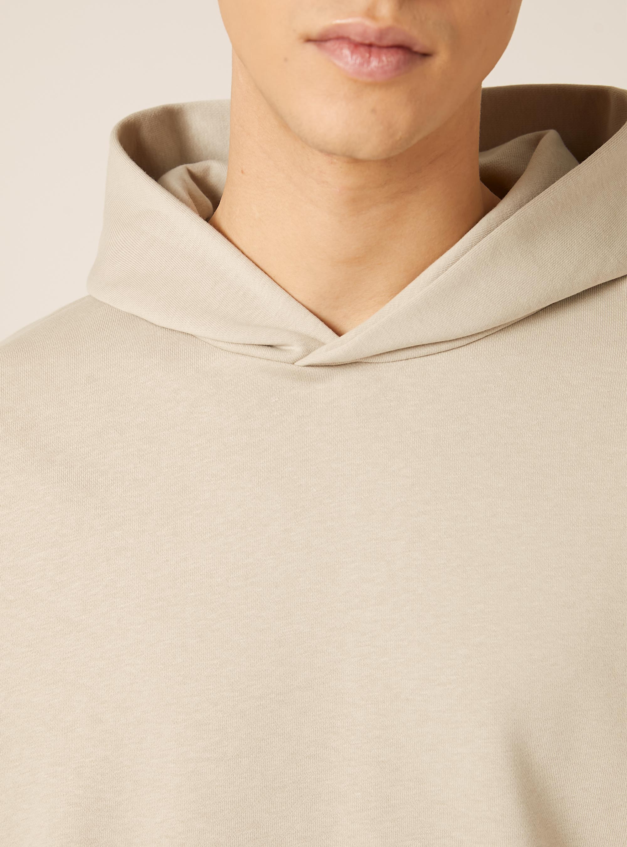 Boxy fit hooded sweatshirt, BG1 BEIGE DARK