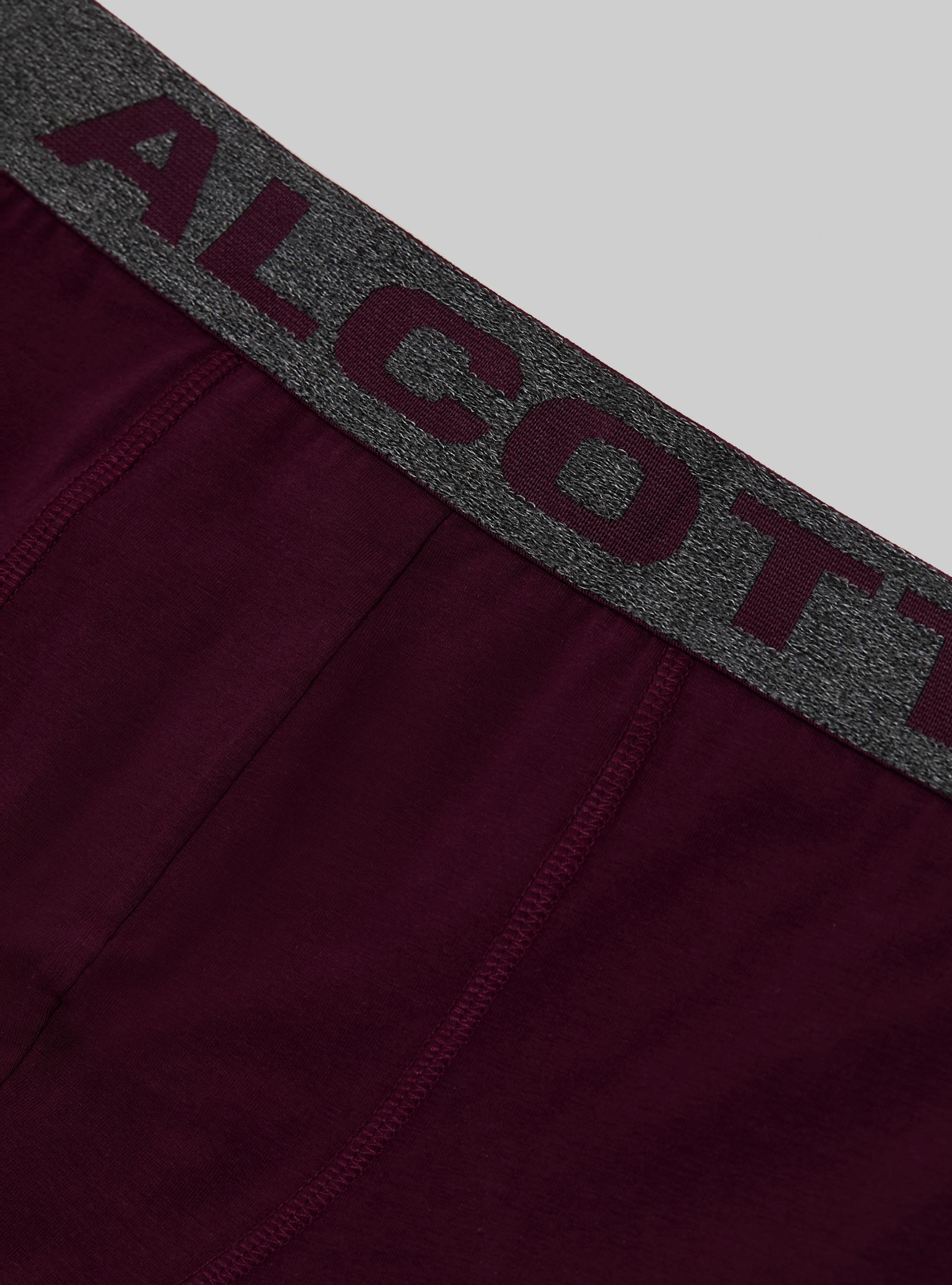 Boxer in cotone elasticizzato con logo, BO1 BORDEAUX DARK