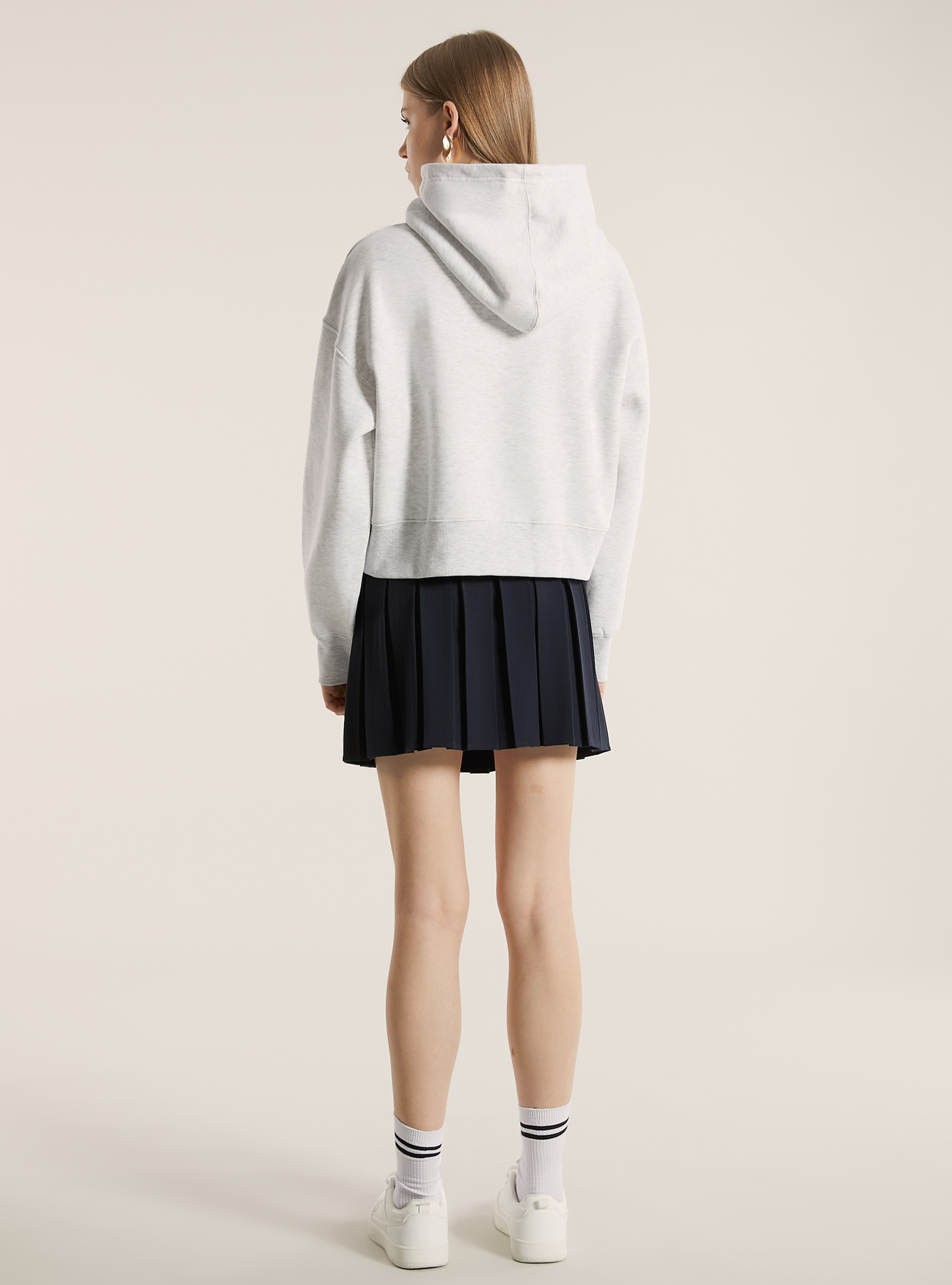 Kapuzensweatshirt in Boxy-Passform, MGY3 GREY MEL LIGHT
