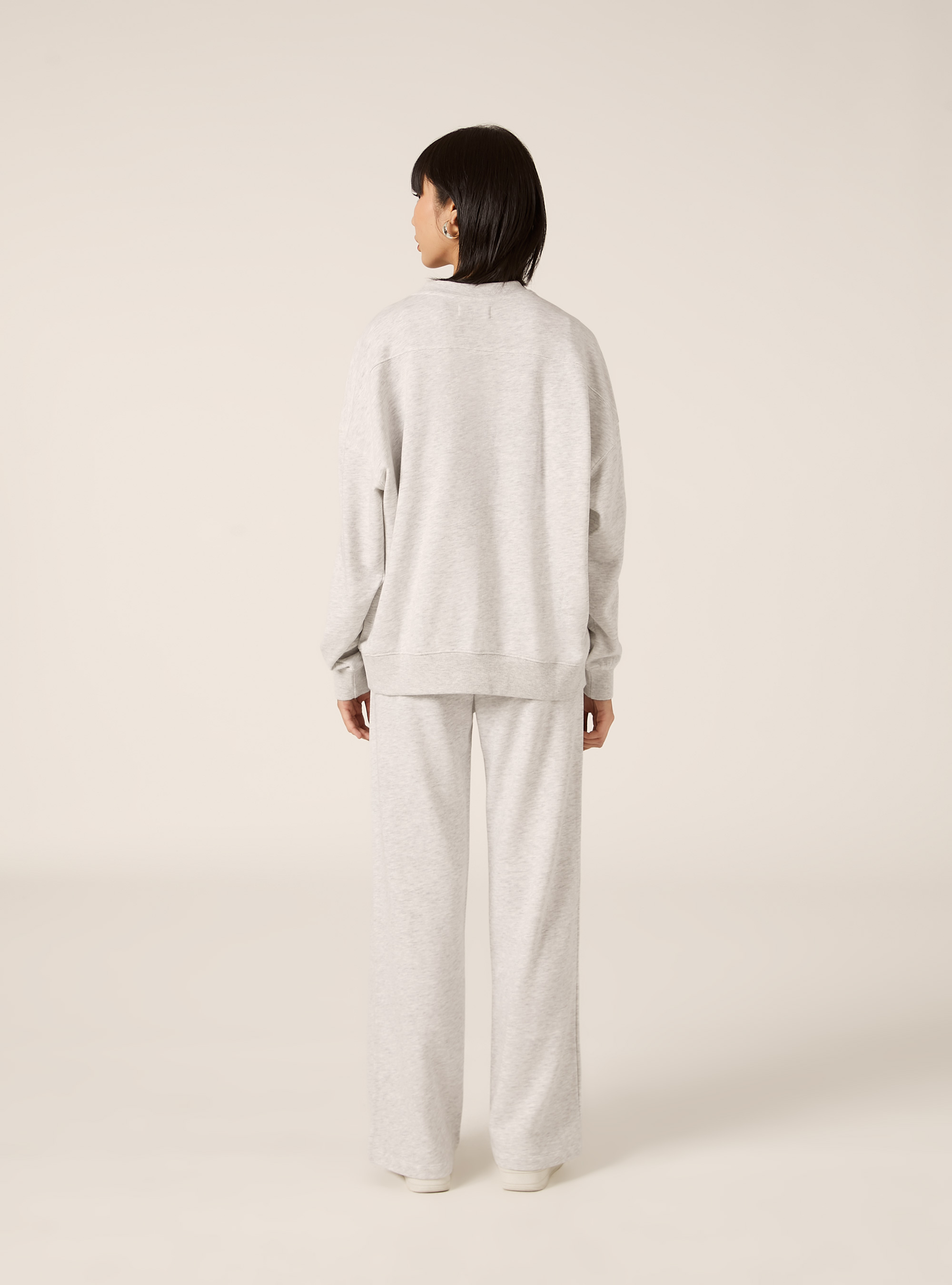 Sweat-shirt basique en coton, MGY3 GREY MEL LIGHT