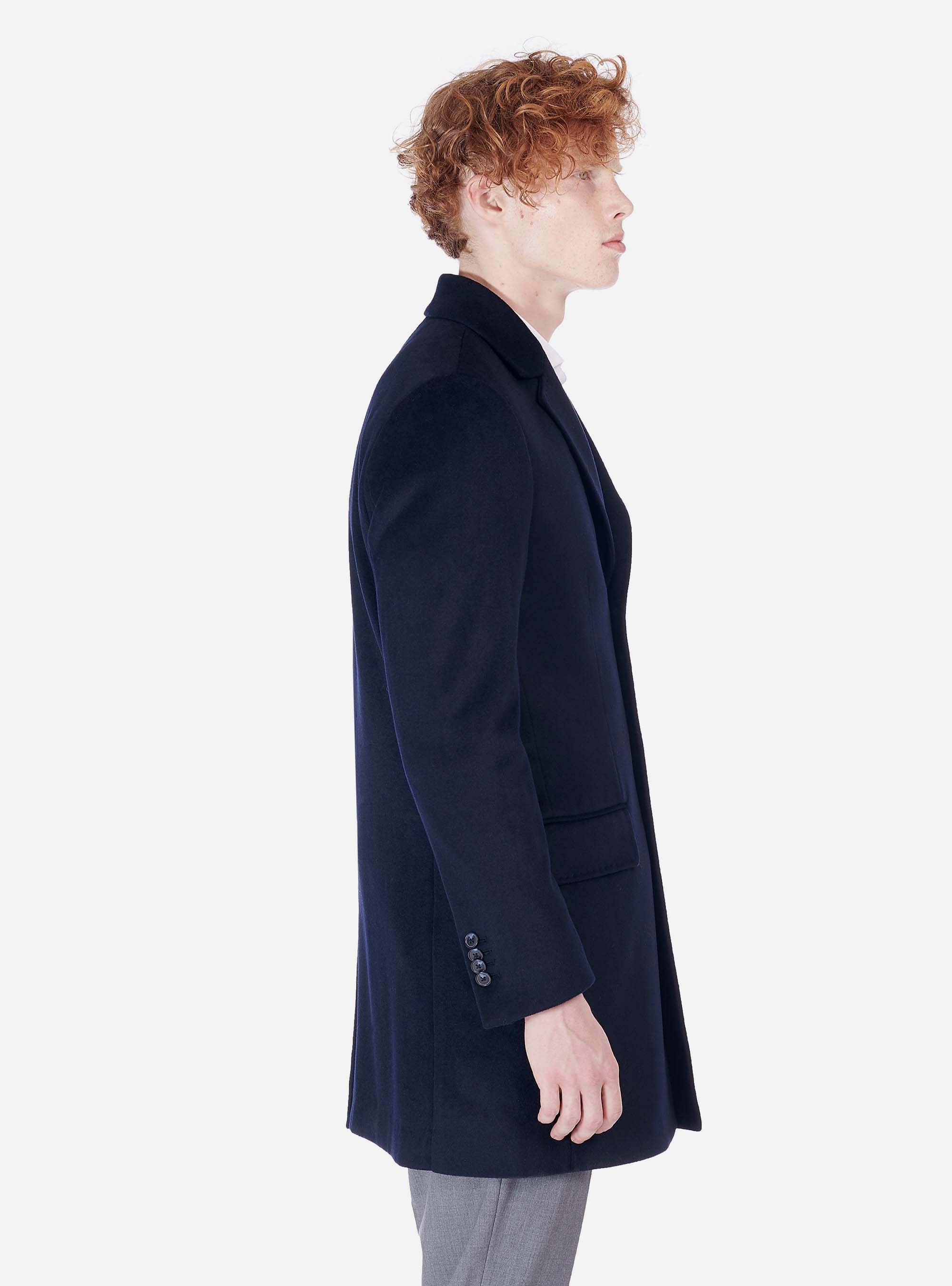 WOOL COAT, BLUE NAVY