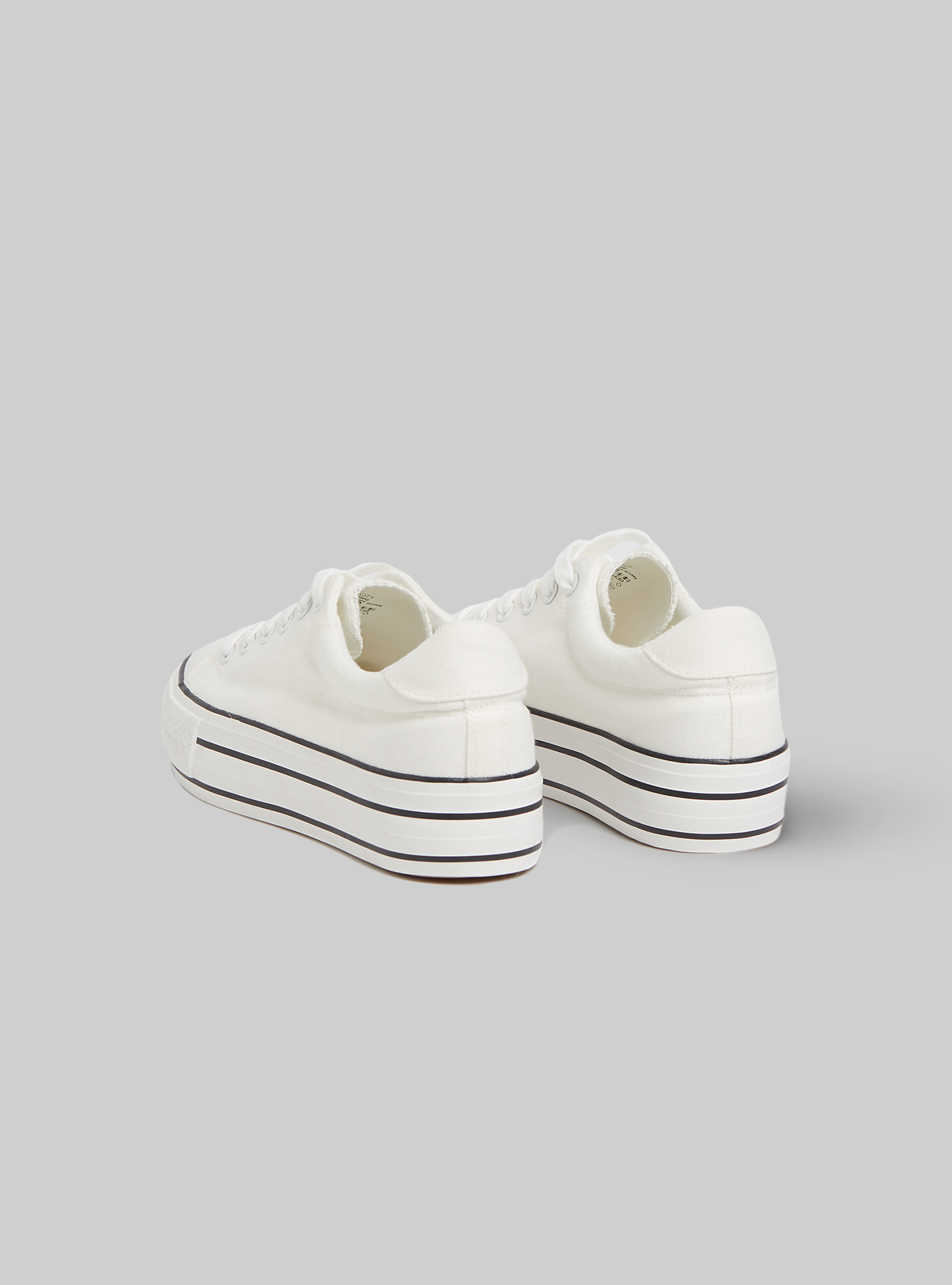 Sneakers con platform e dettagli a contrasto, WH2 WHITE