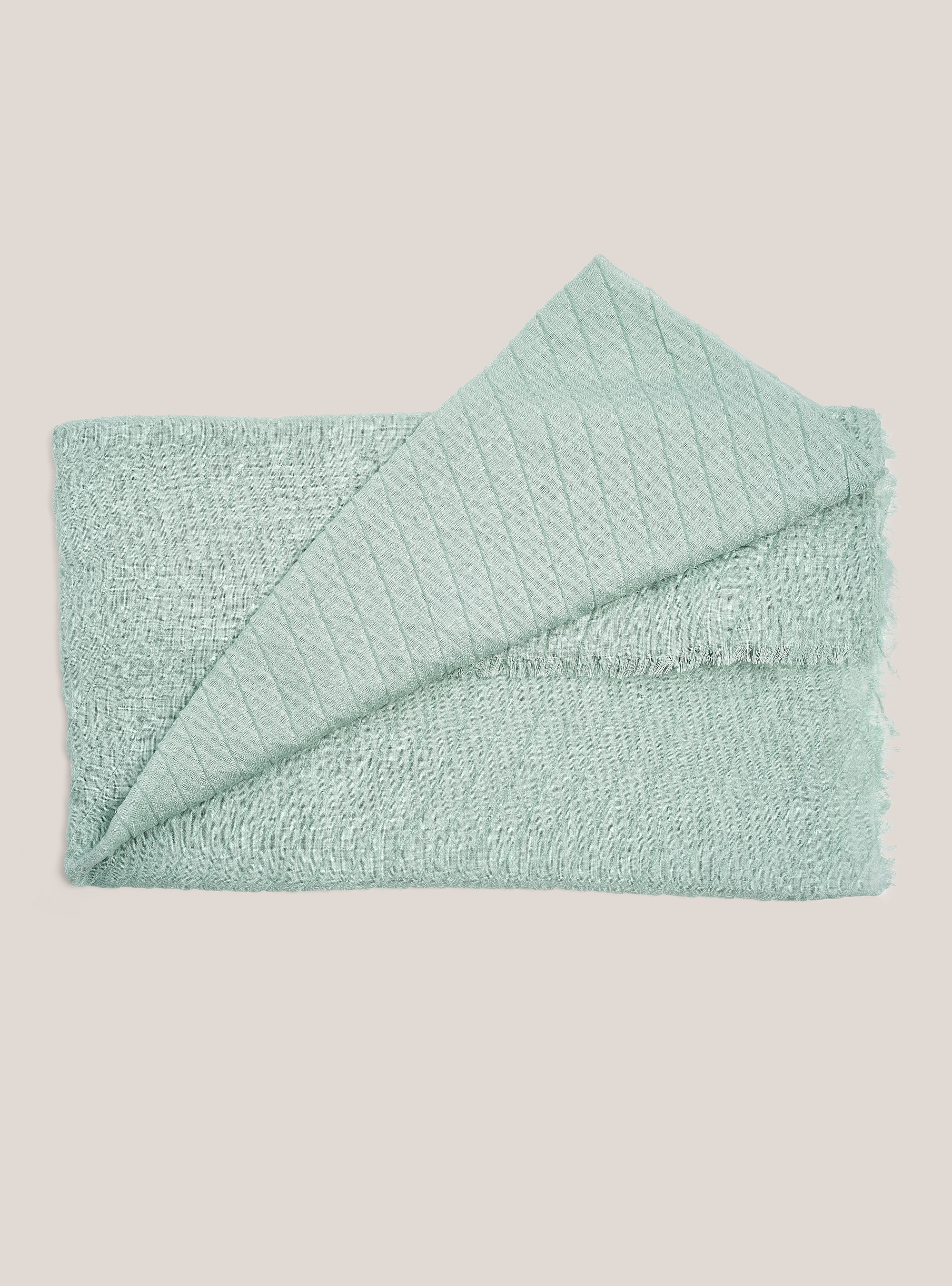 Lightweight scarf with fringes, C704 GREEN