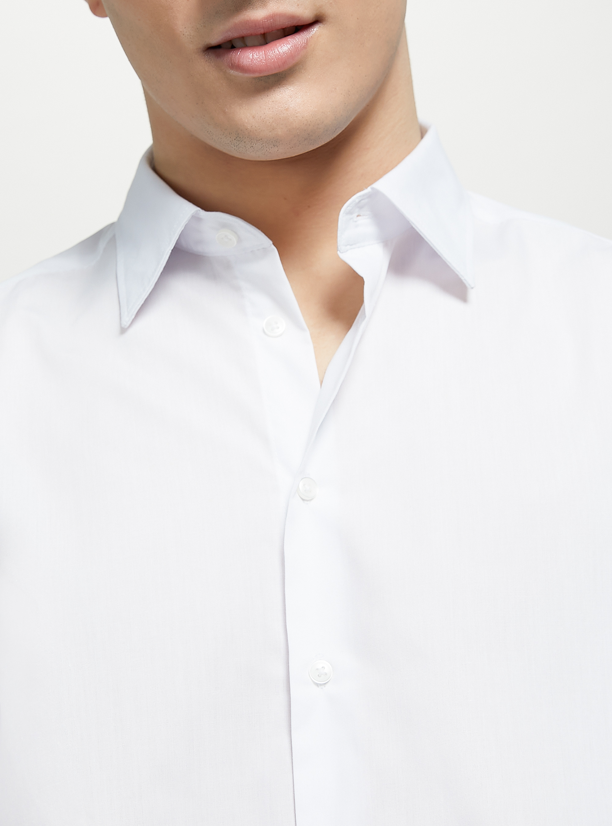 Plain-coloured long-sleeved shirt, WH1 OFF WHITE