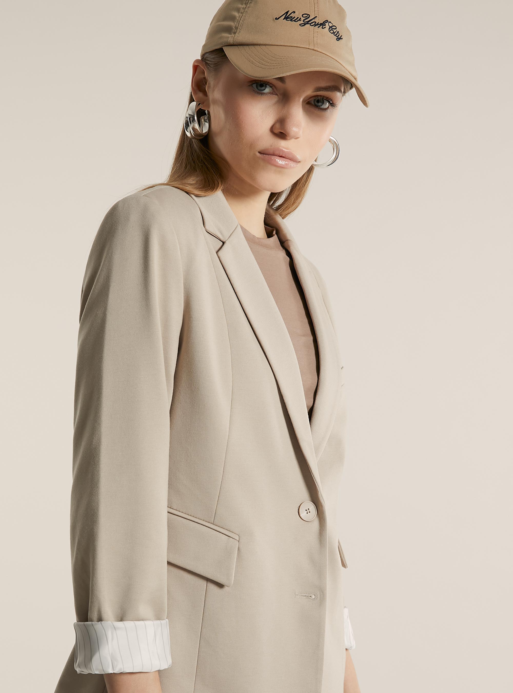 Jersey-Blazer, BG3 BEIGE LIGHT