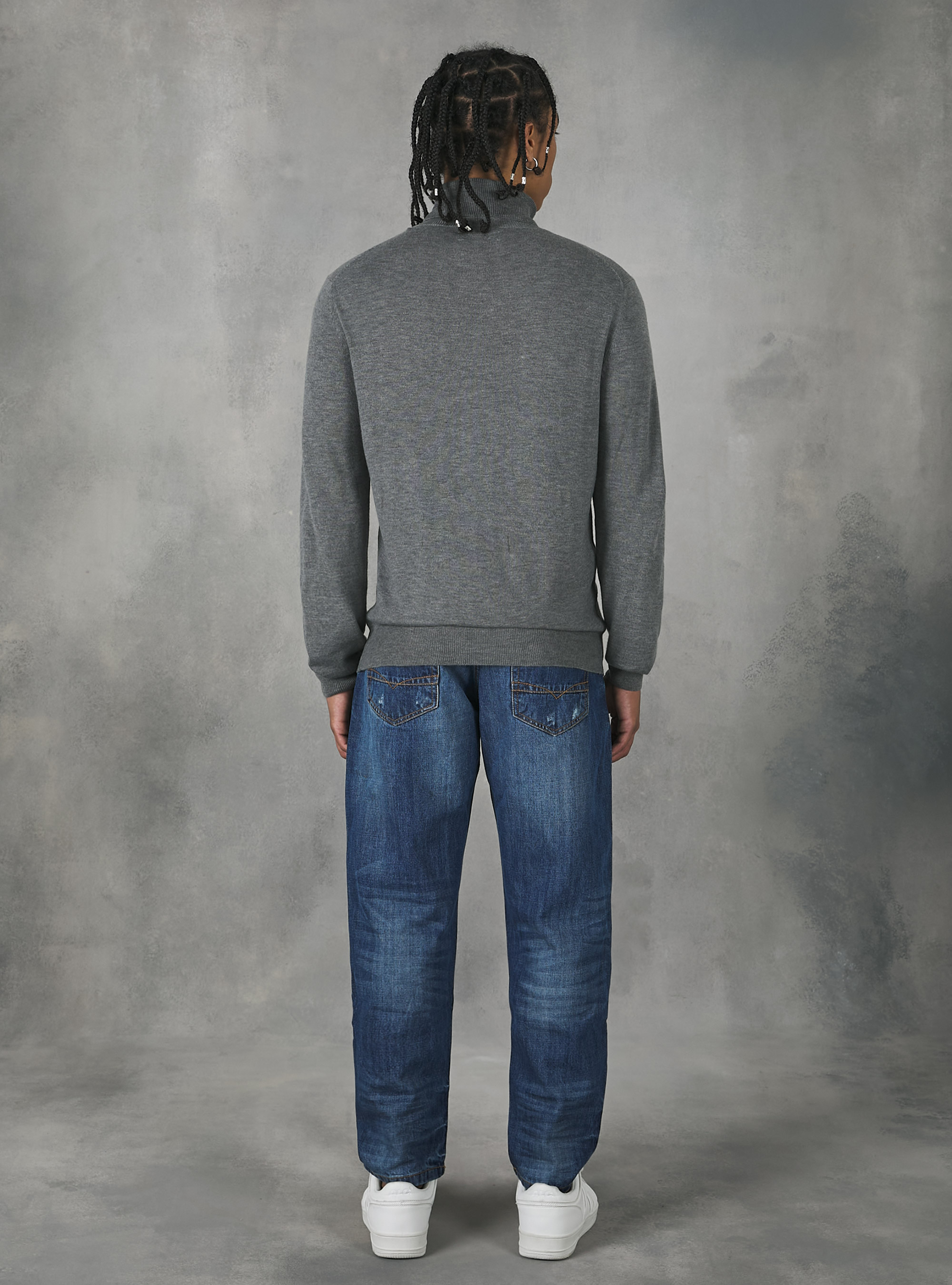 Soft turtleneck pullover, MGY2 GREY MEL MEDIUM