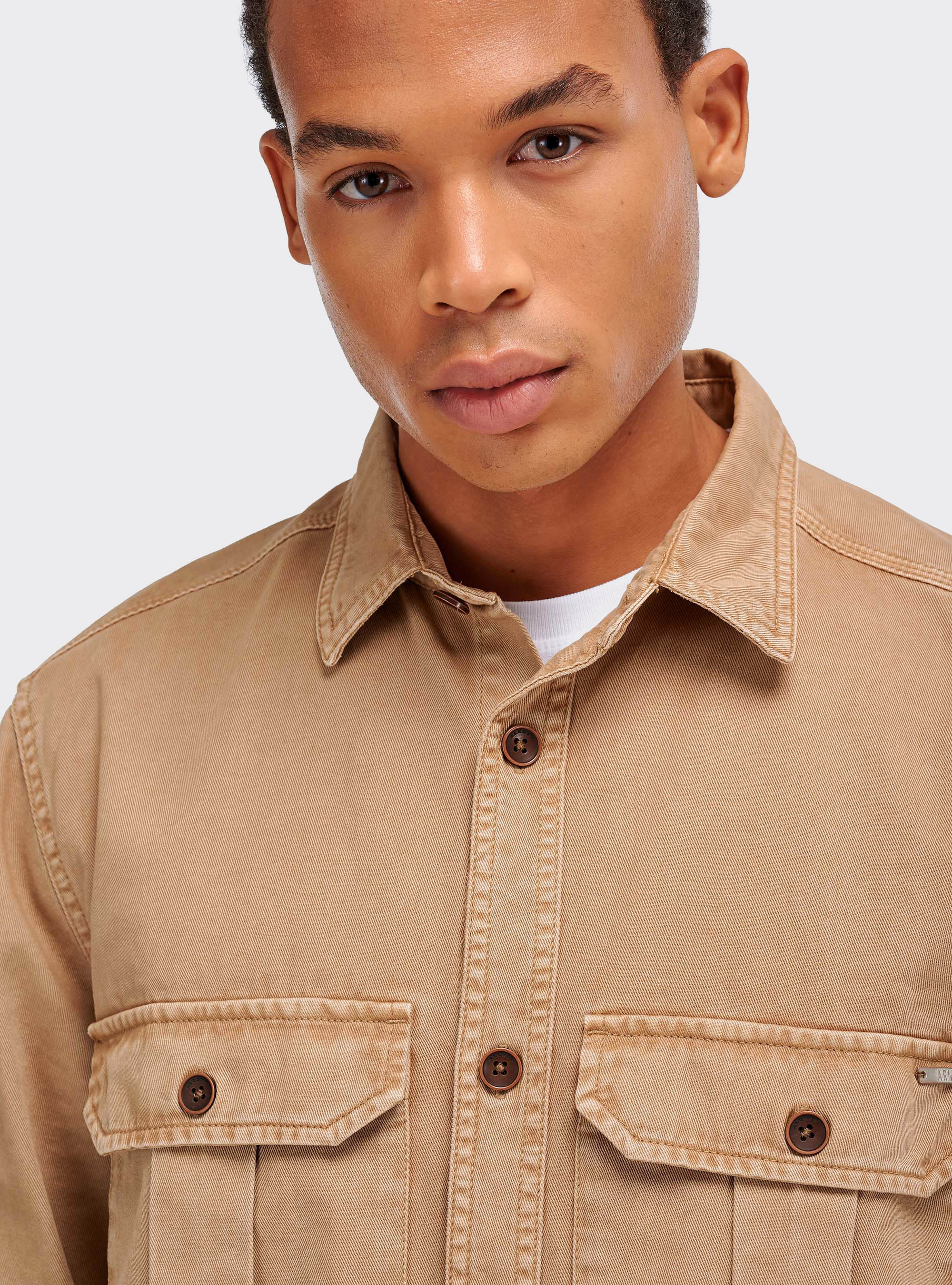 Chemise cargo en 100% coton, C536 TOBACCO