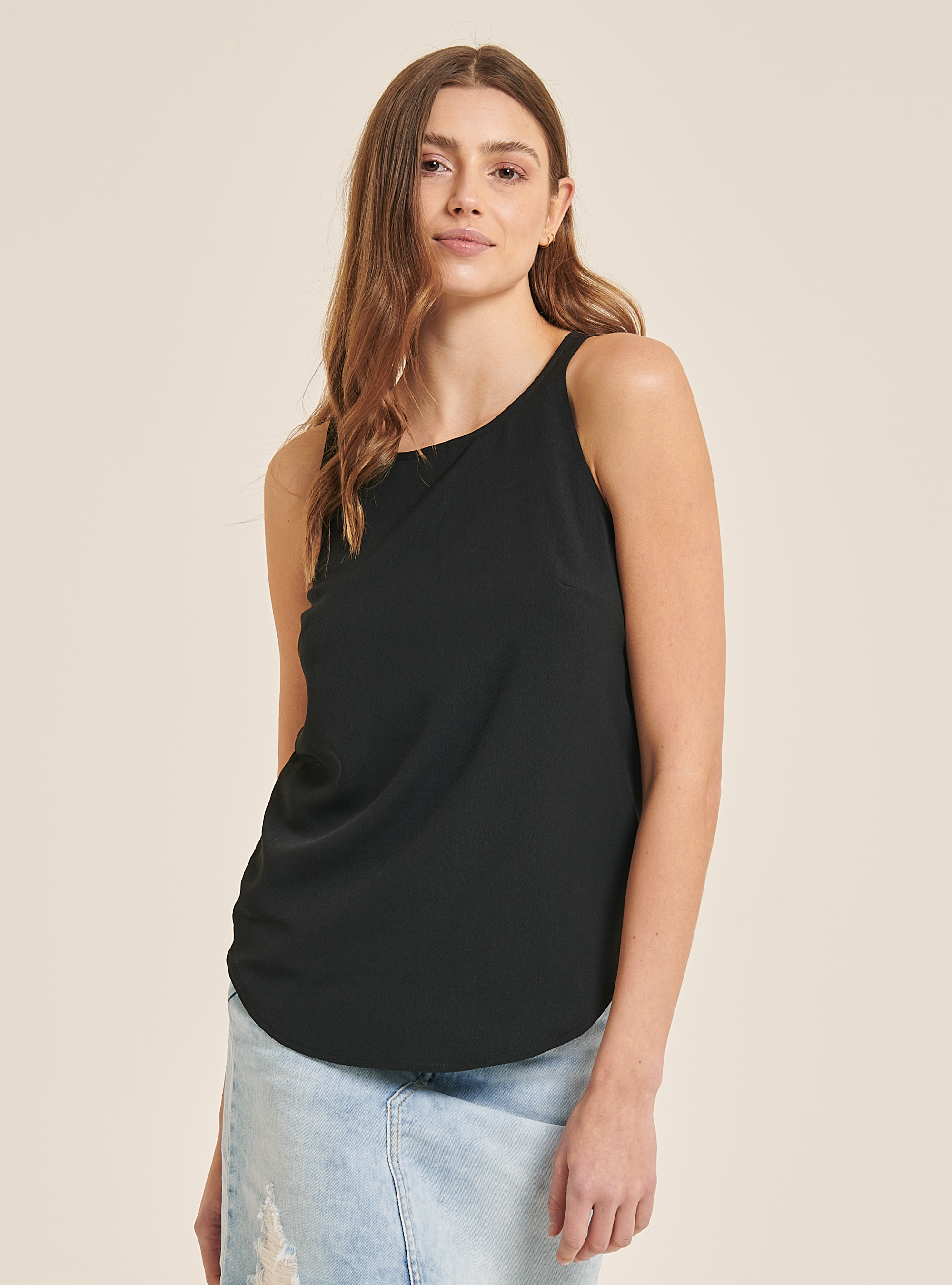 Blouse with zipper on the back, BLACK