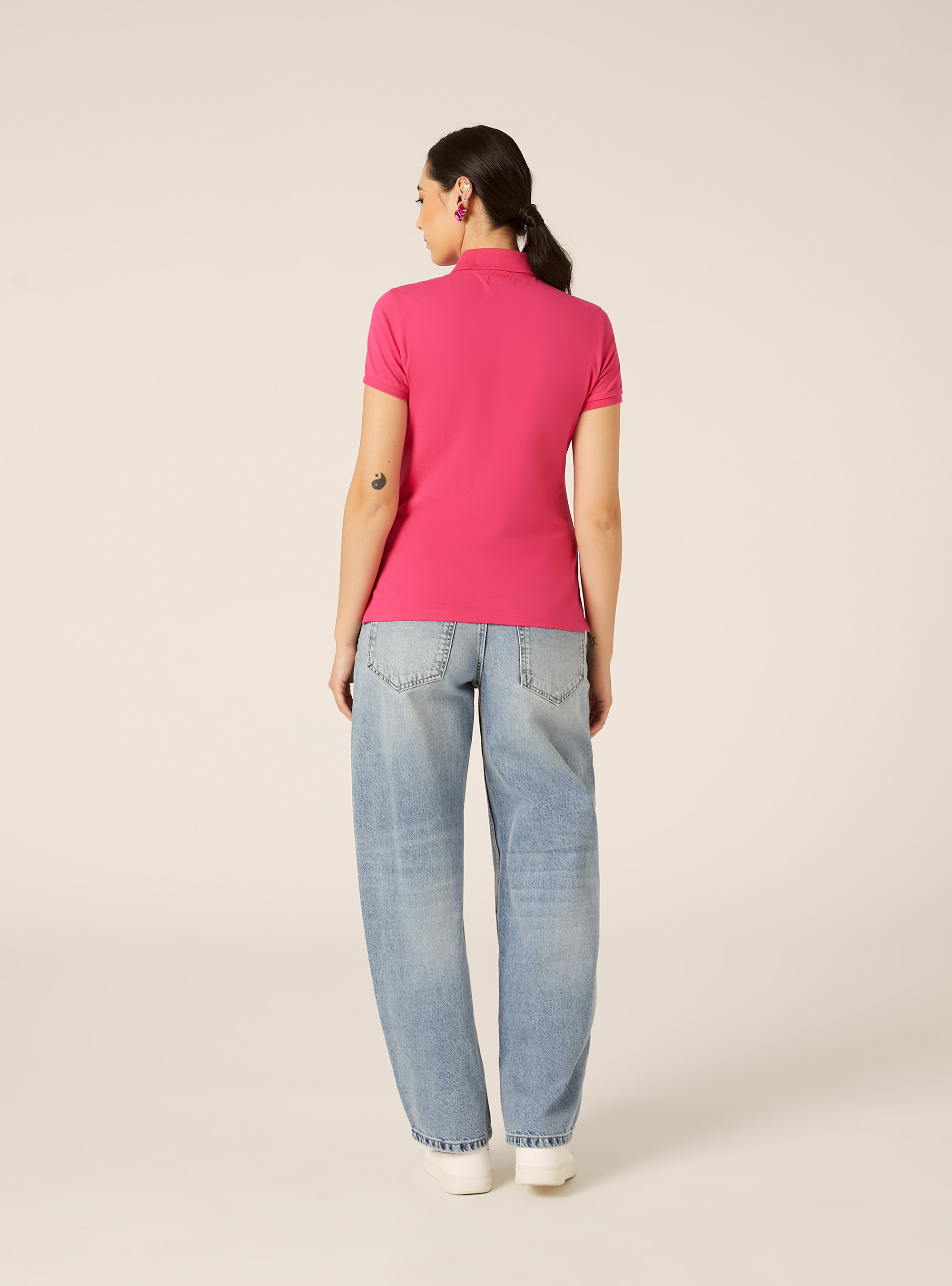 Polo Slim Fit avec Logo Brod&eacute;, FX2 FUXIA MEDIUM