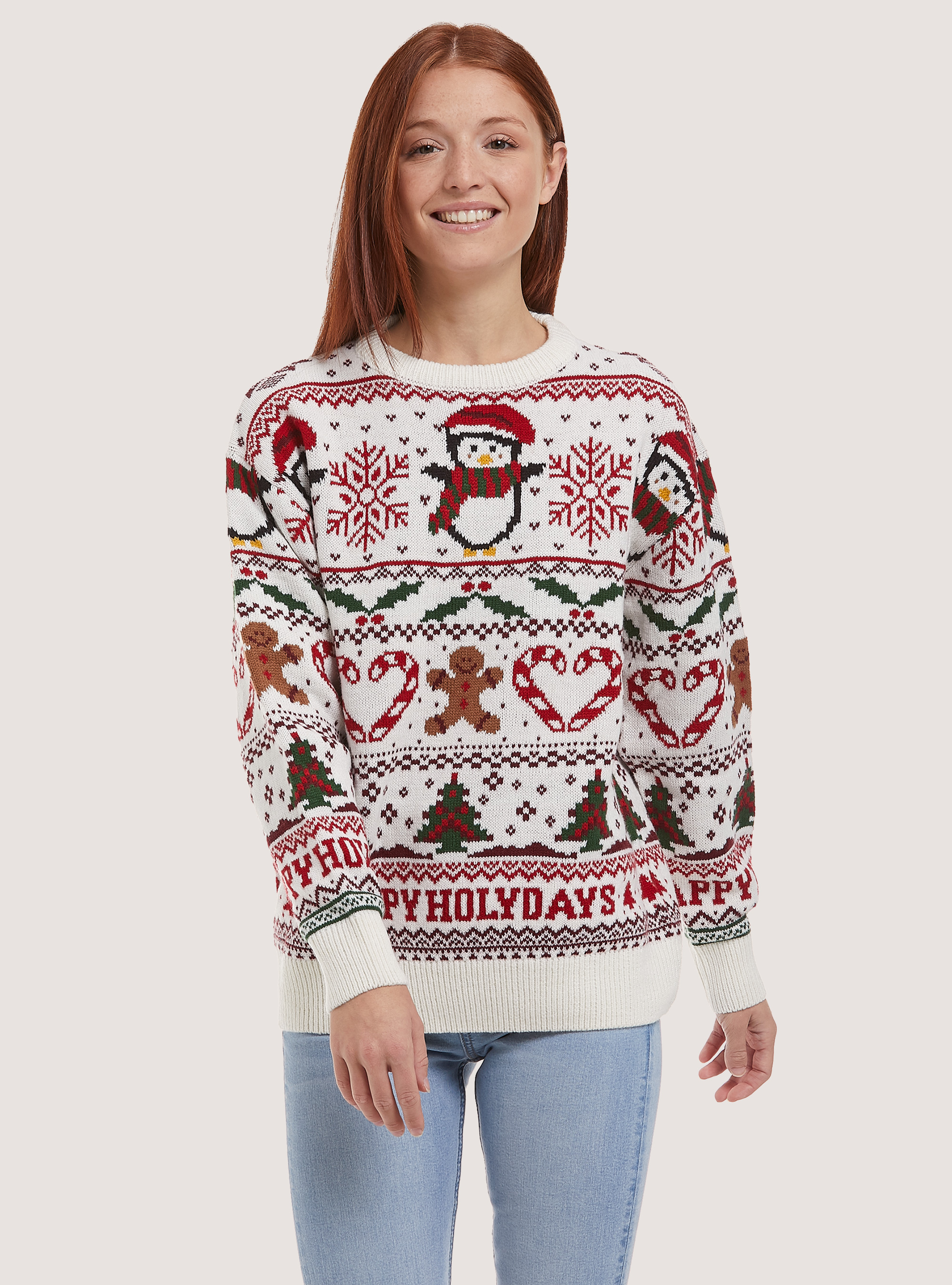 Christmas Family Collection pullover, WH1 OFF WHITE