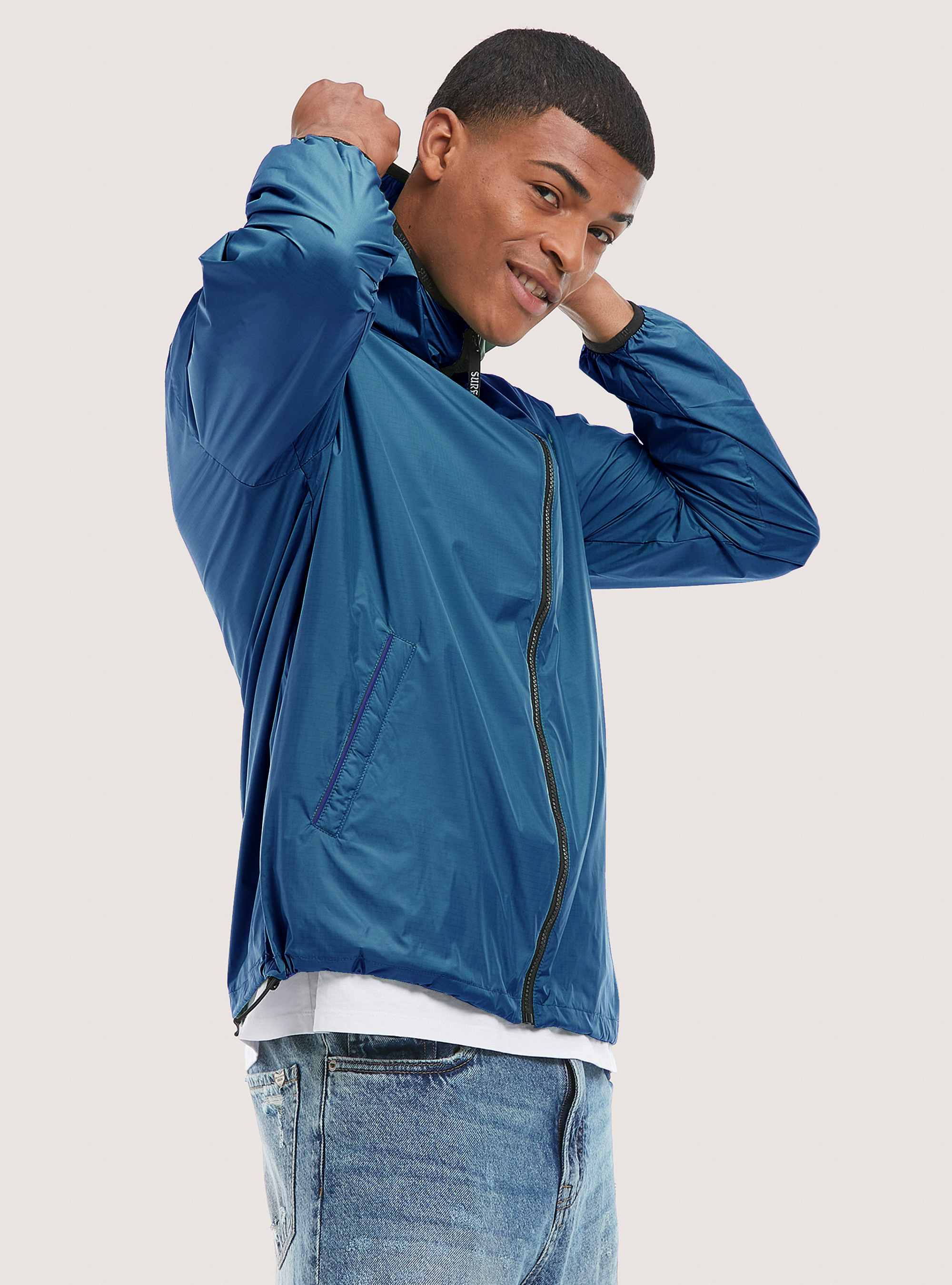 Lightweight windproof jacket, C1238 AZZURRE