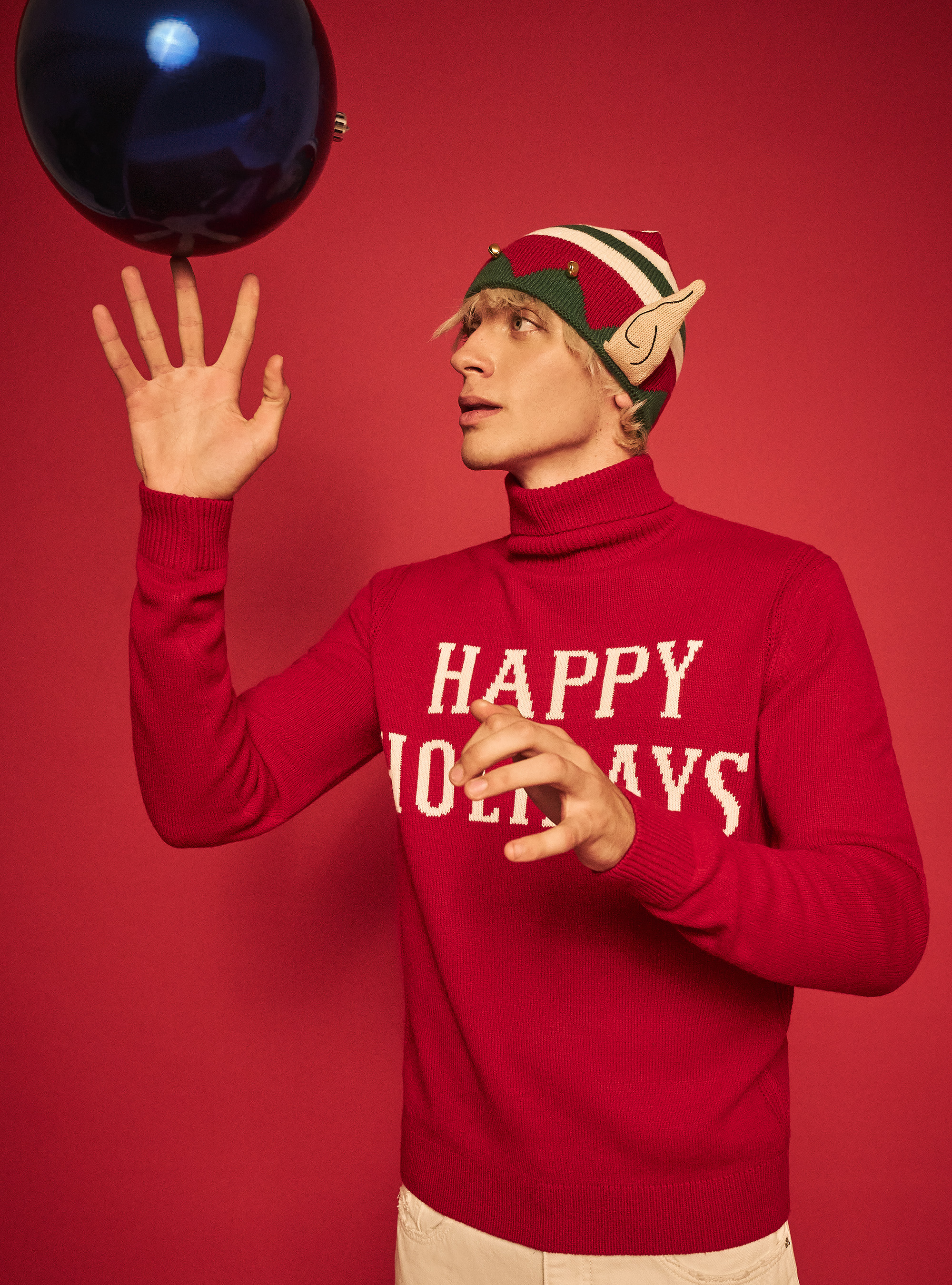 Jersey de cuello alto Colección Familiar de Navidad, RD1 RED DARK