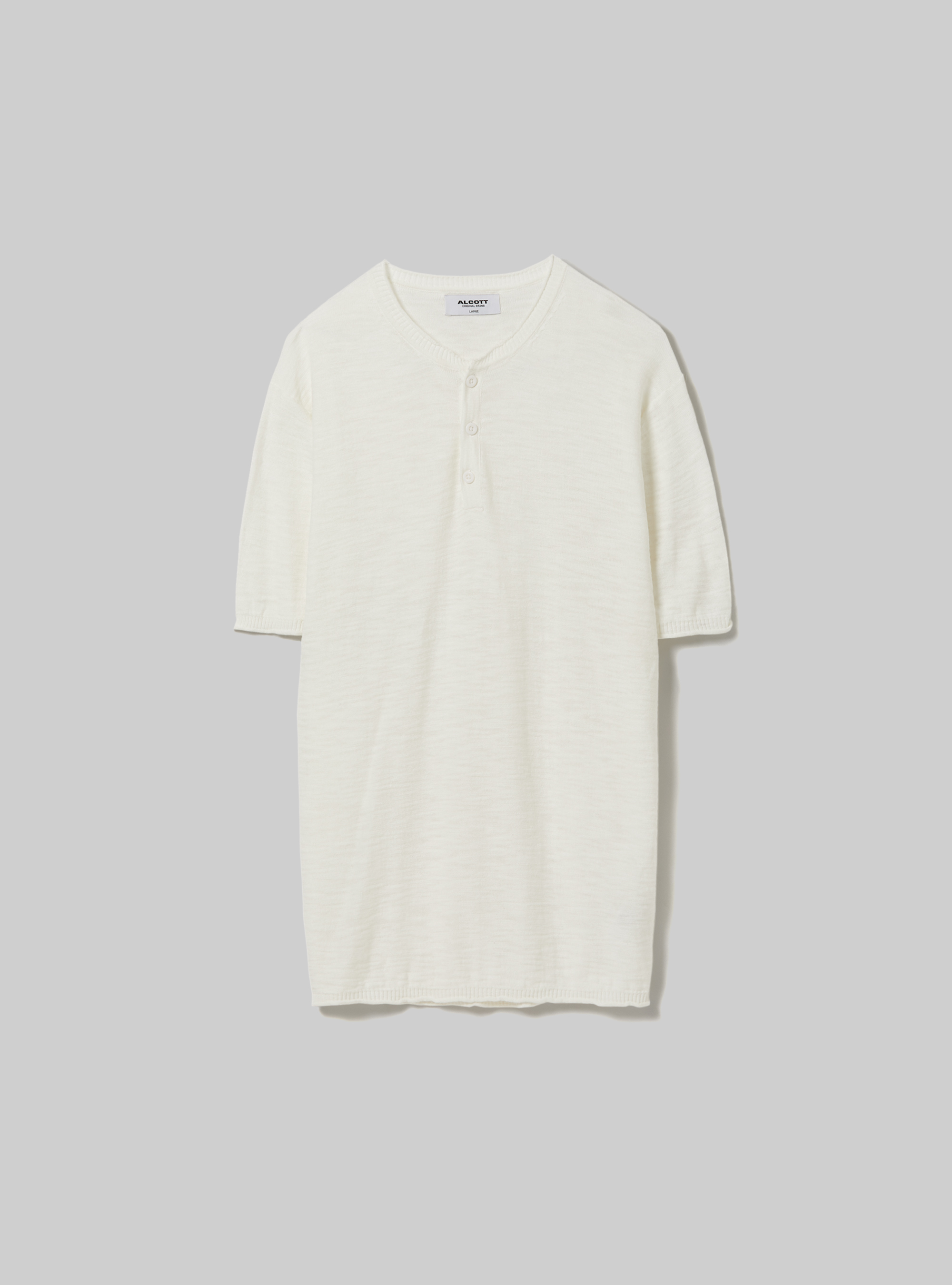 Short-sleeved serafino pullover, WH2 WHITE
