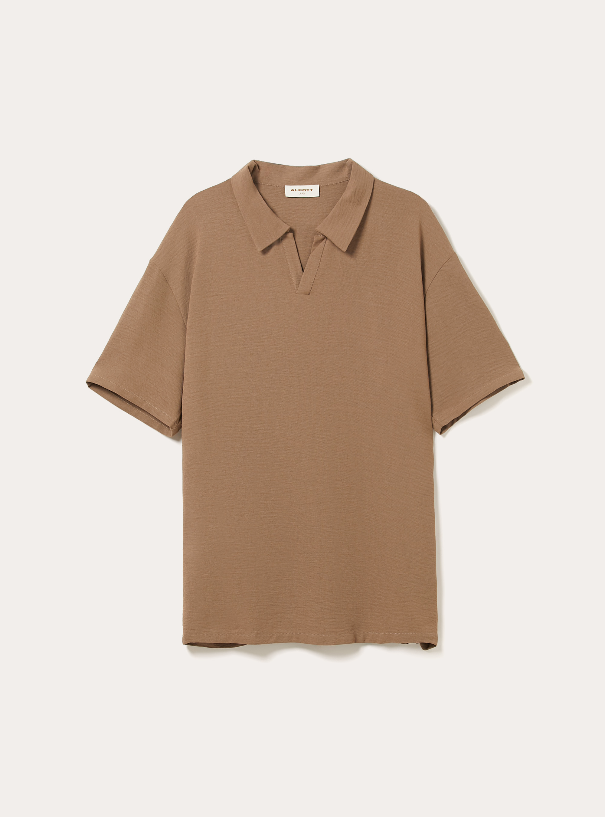 Polo basica in crepe, BR2 BROWN MEDIUM