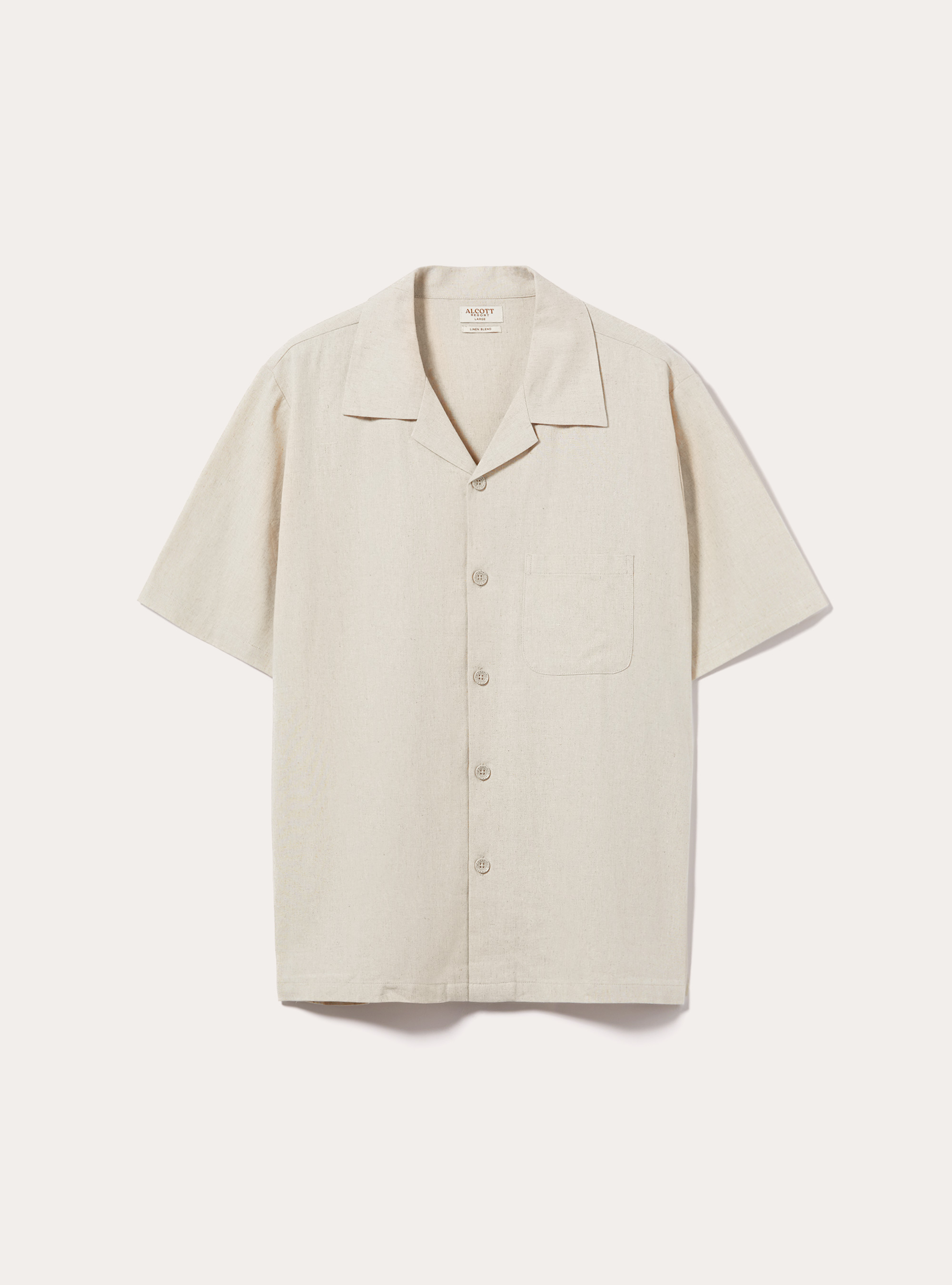 Camicia in misto  lino con tascone, CR3 CREAM LIGHT