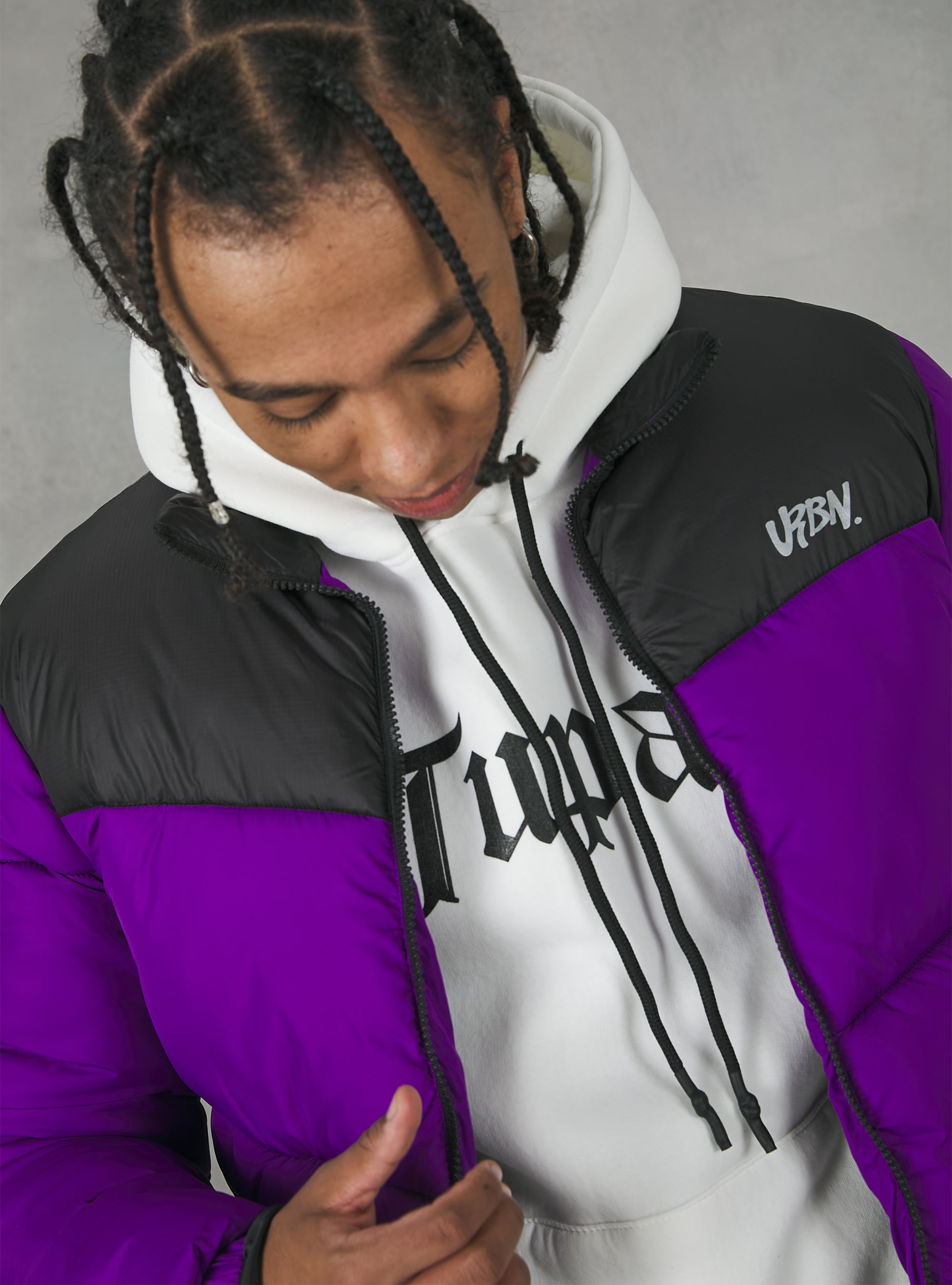 Colour block jacket, VI2 VIOLET MEDIUM